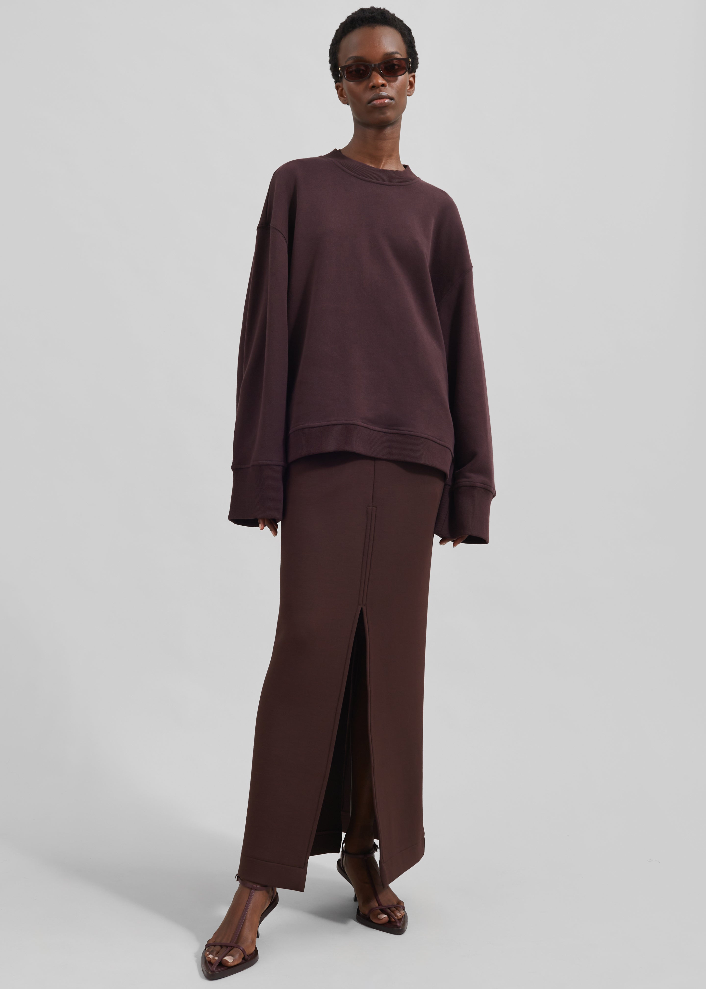 Talia Sweatshirt - Dark Plum - 6