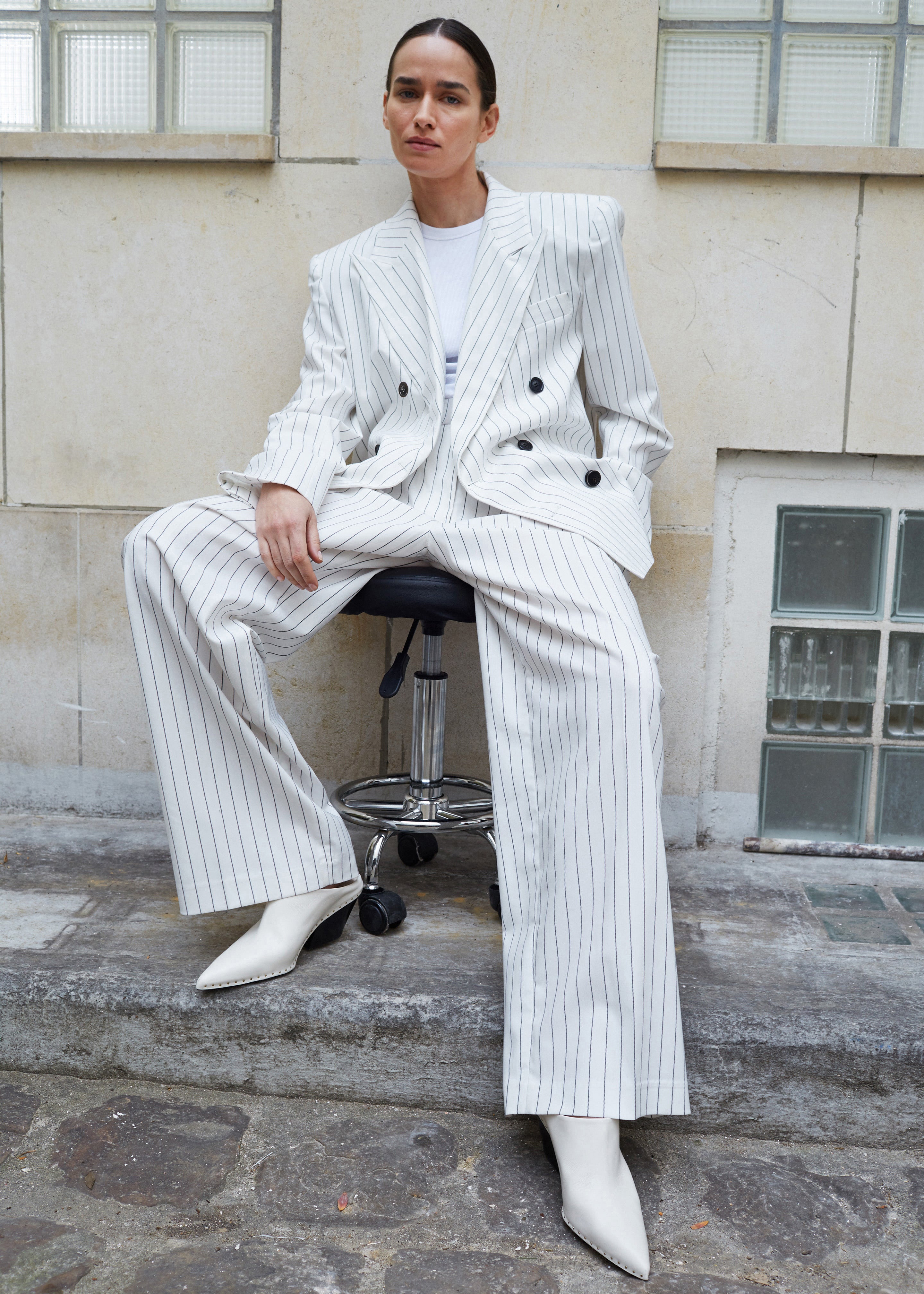 Tansy Fluid Pleated Trousers - White - 5