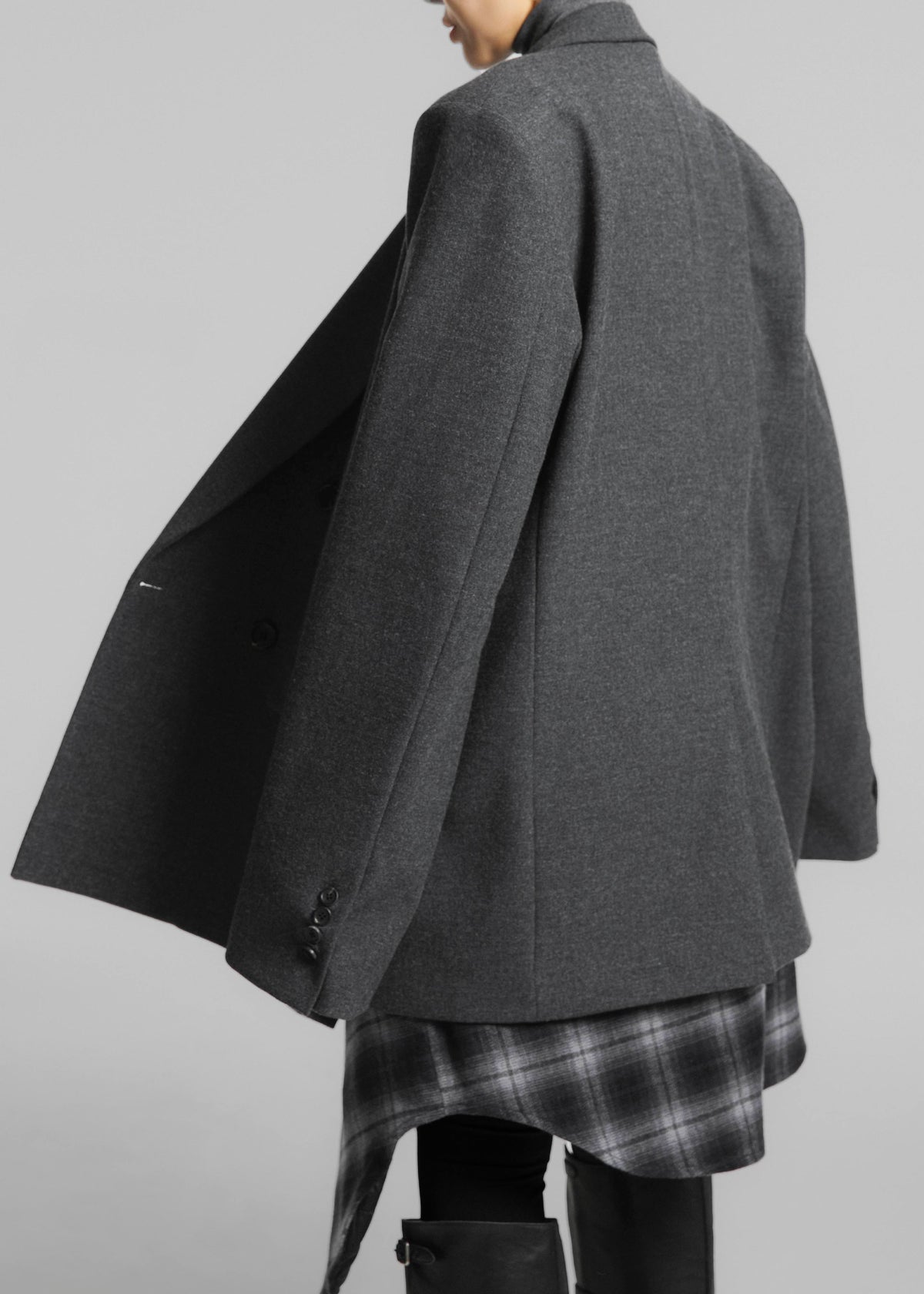 Tarvis Double Breasted Blazer - Dark Grey - 12