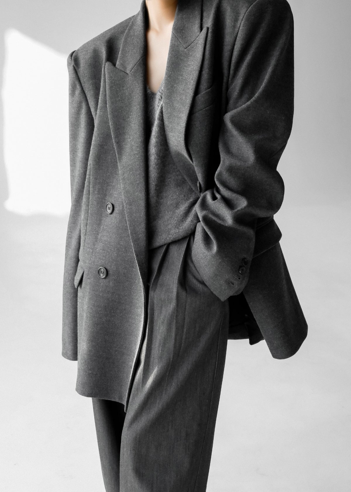 Tarvis Double Breasted Blazer - Dark Grey - 10