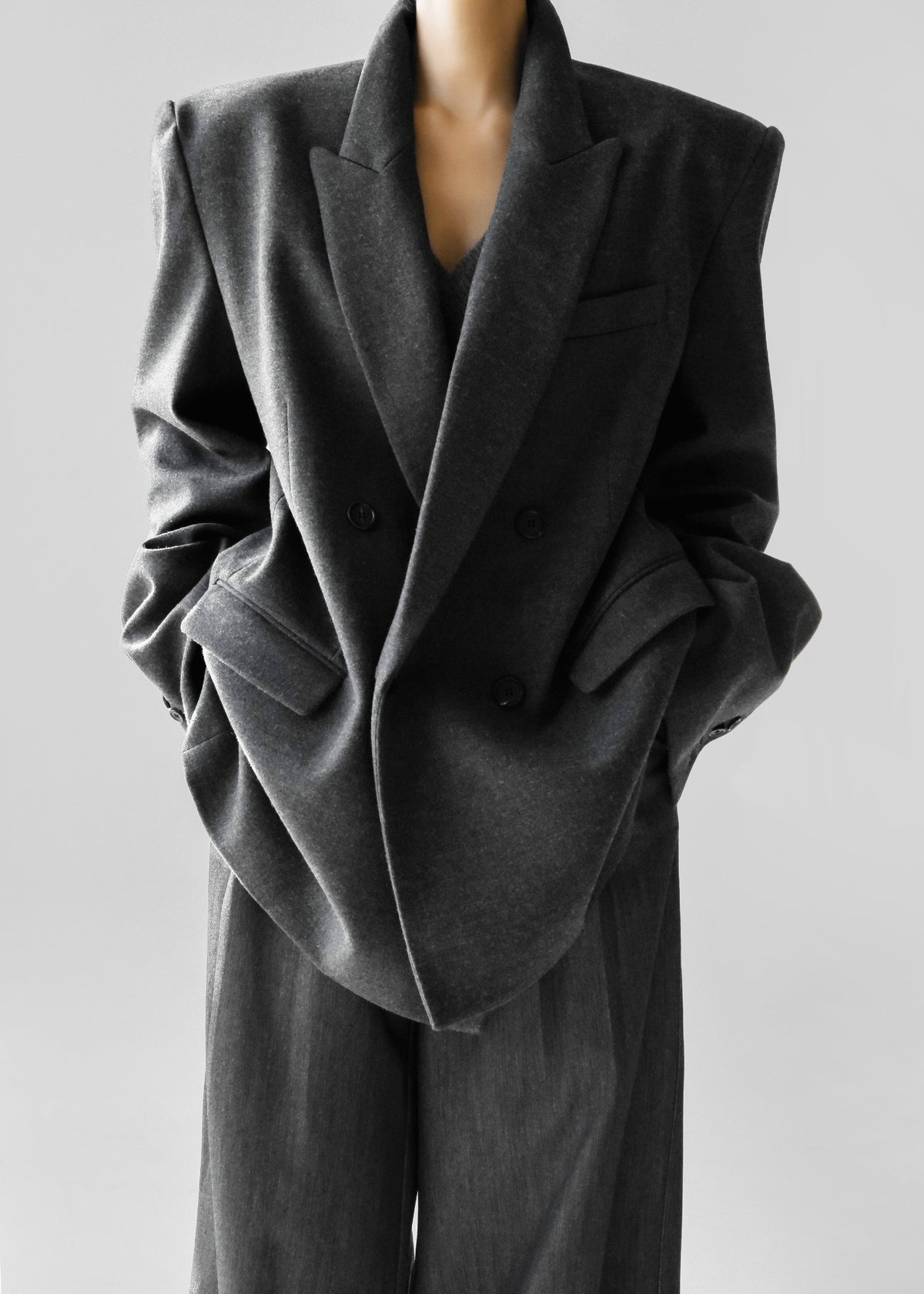 Tarvis Double Breasted Blazer - Dark Grey - 6