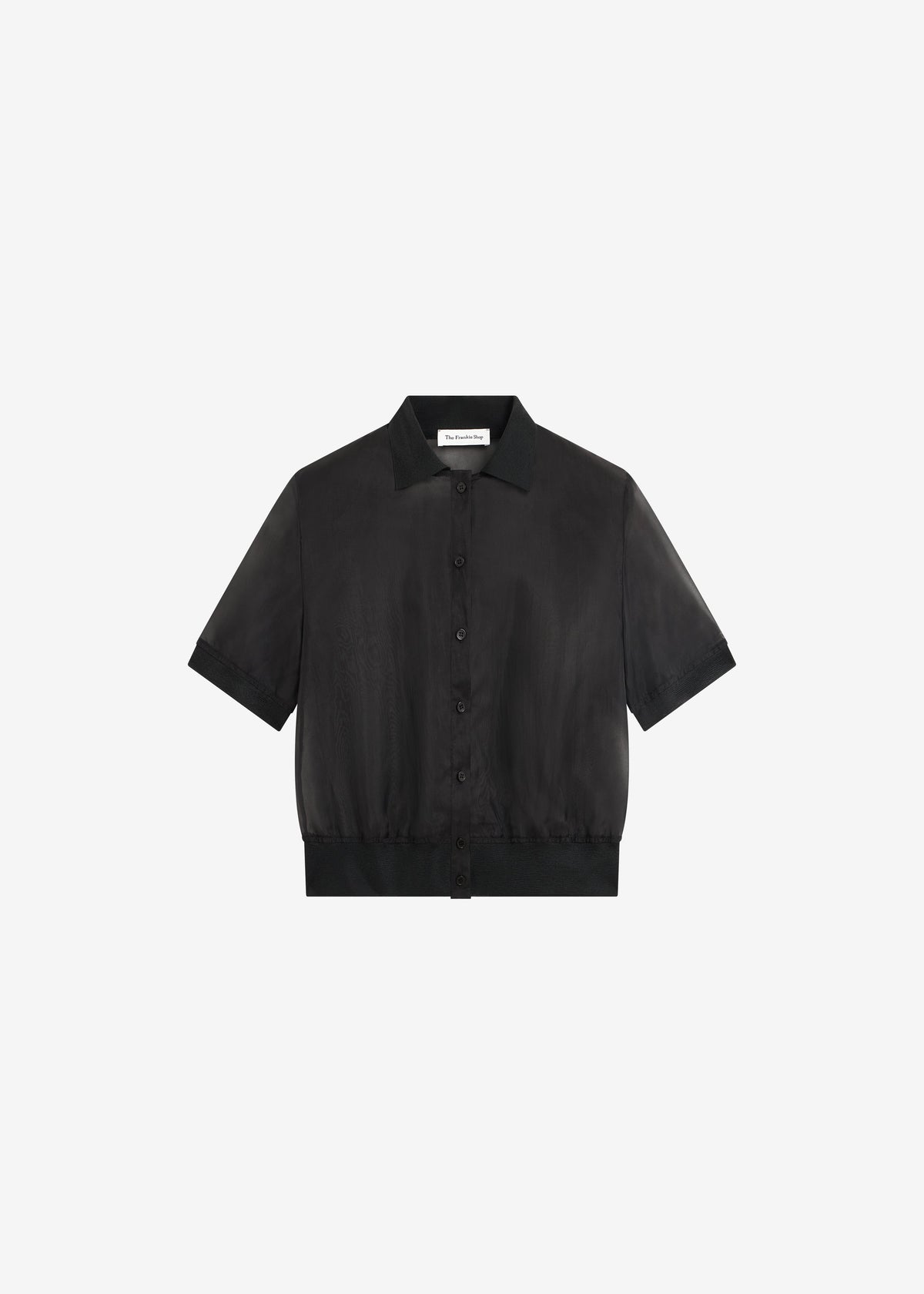 Tavy Cropped Sheer Shirt - Black - 6