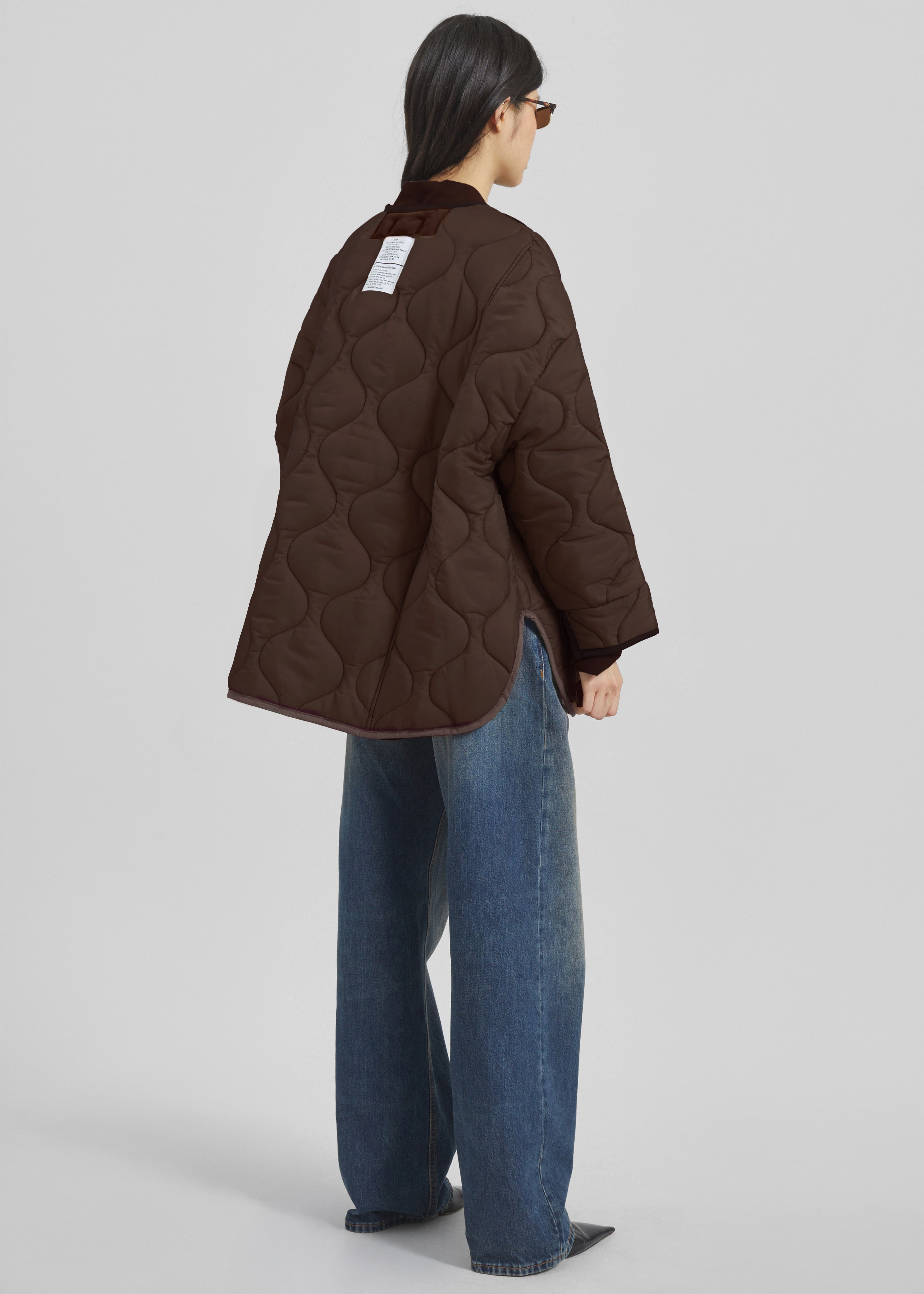 Teddy Quilted Jacket - Brown - 6