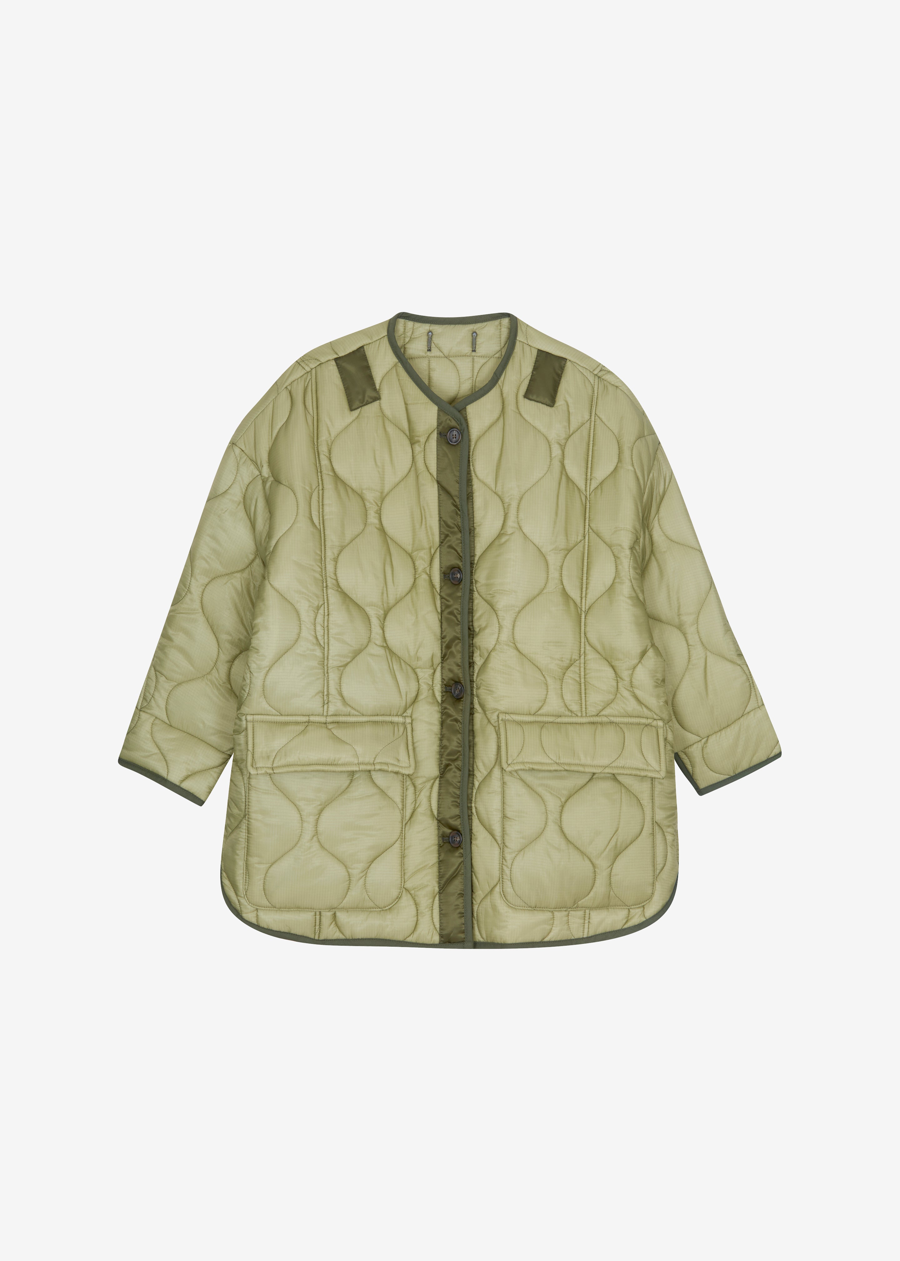 Teddy Quilted Jacket - Moss Green - 11