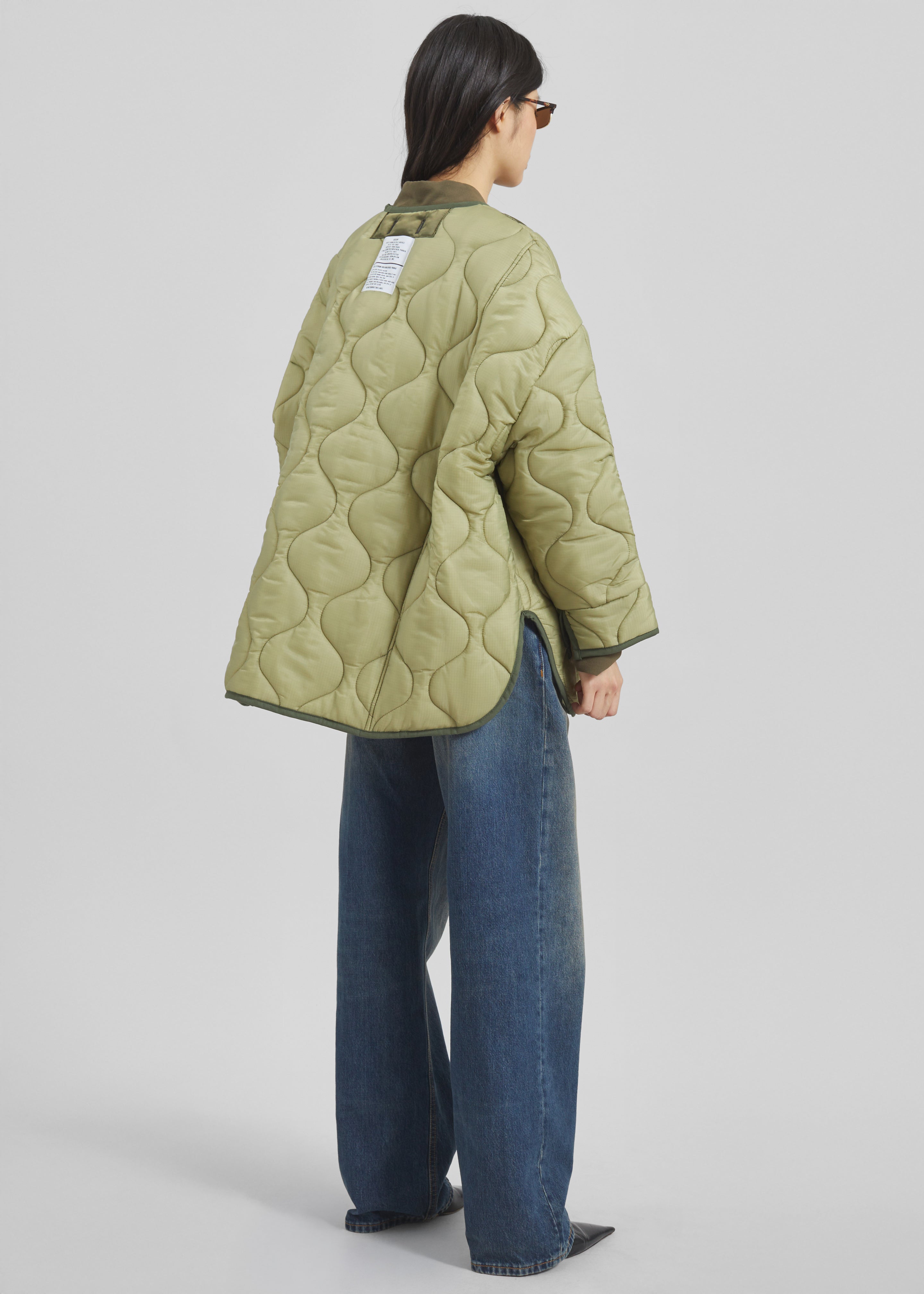 Teddy Quilted Jacket - Moss Green - 10