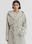Tekla Hooded Bathrobe - Racing Green Stripes