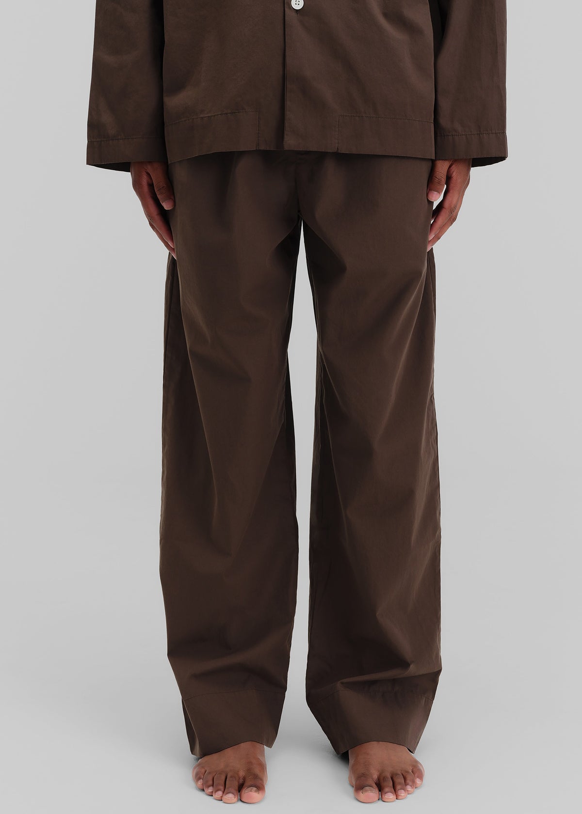 Tekla Poplin Pyjama Pants - Coffee - 1
