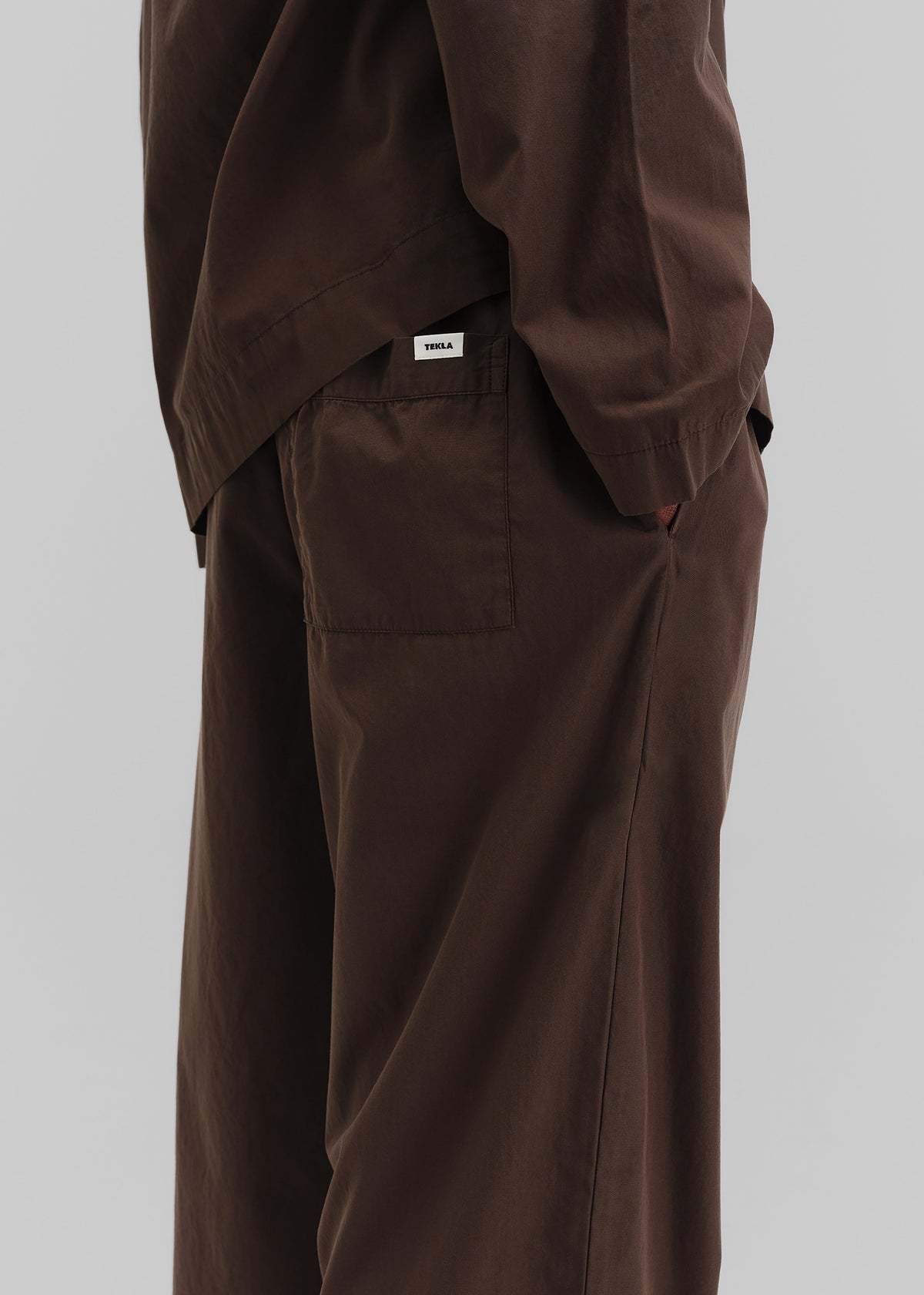 Tekla Poplin Pyjama Pants - Coffee - 2