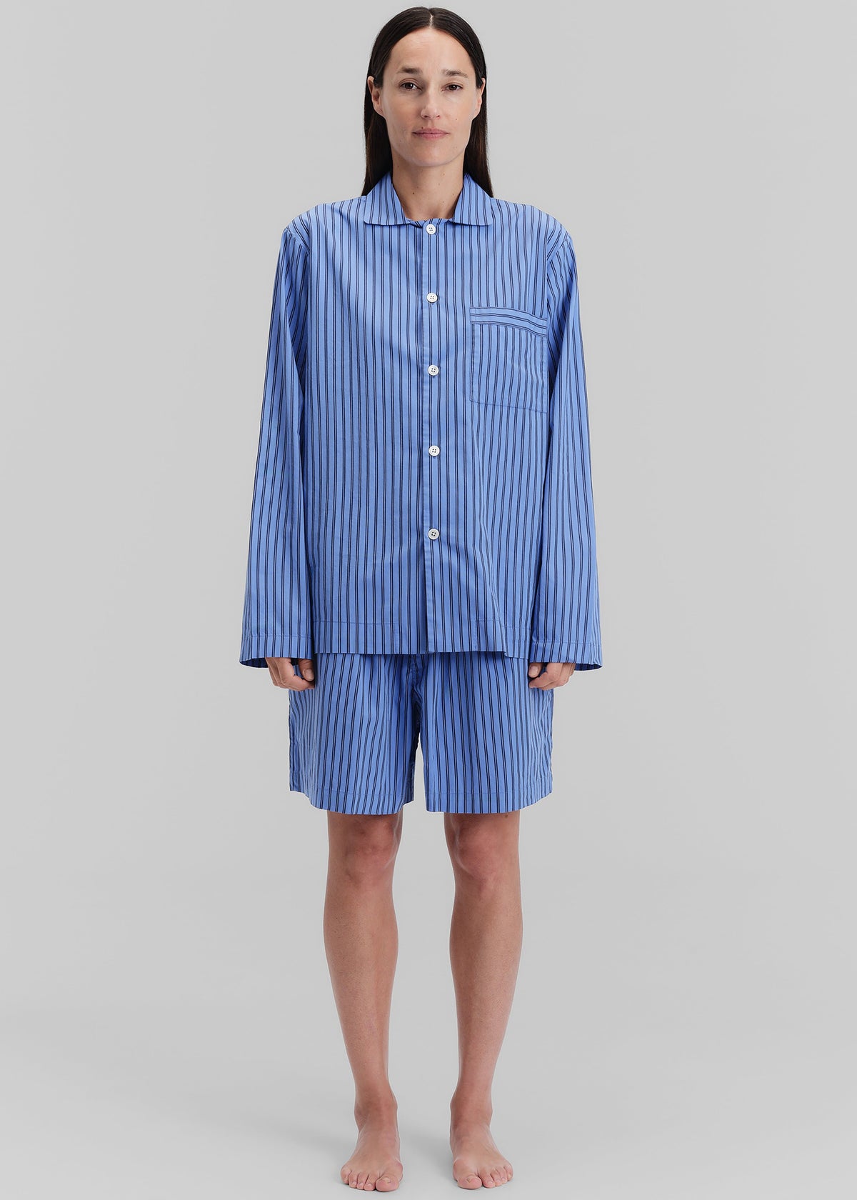 Tekla Poplin Pyjama Shirt - Boro Stripes - 3