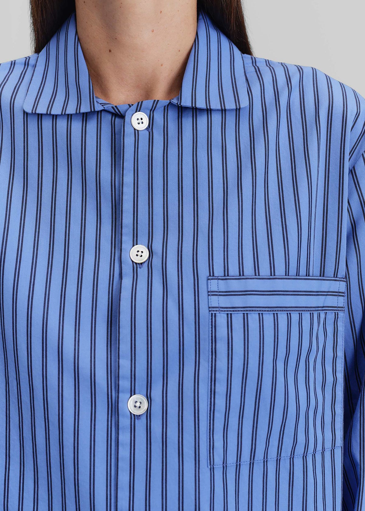 Tekla Poplin Pyjama Shirt - Boro Stripes - 5