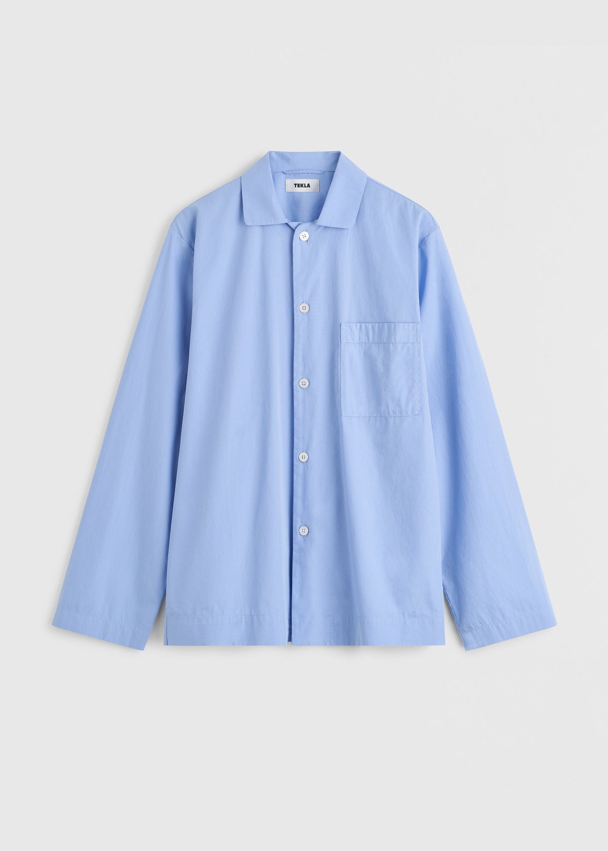 Tekla Poplin Pyjama Shirt - Cornflower Blue - 10