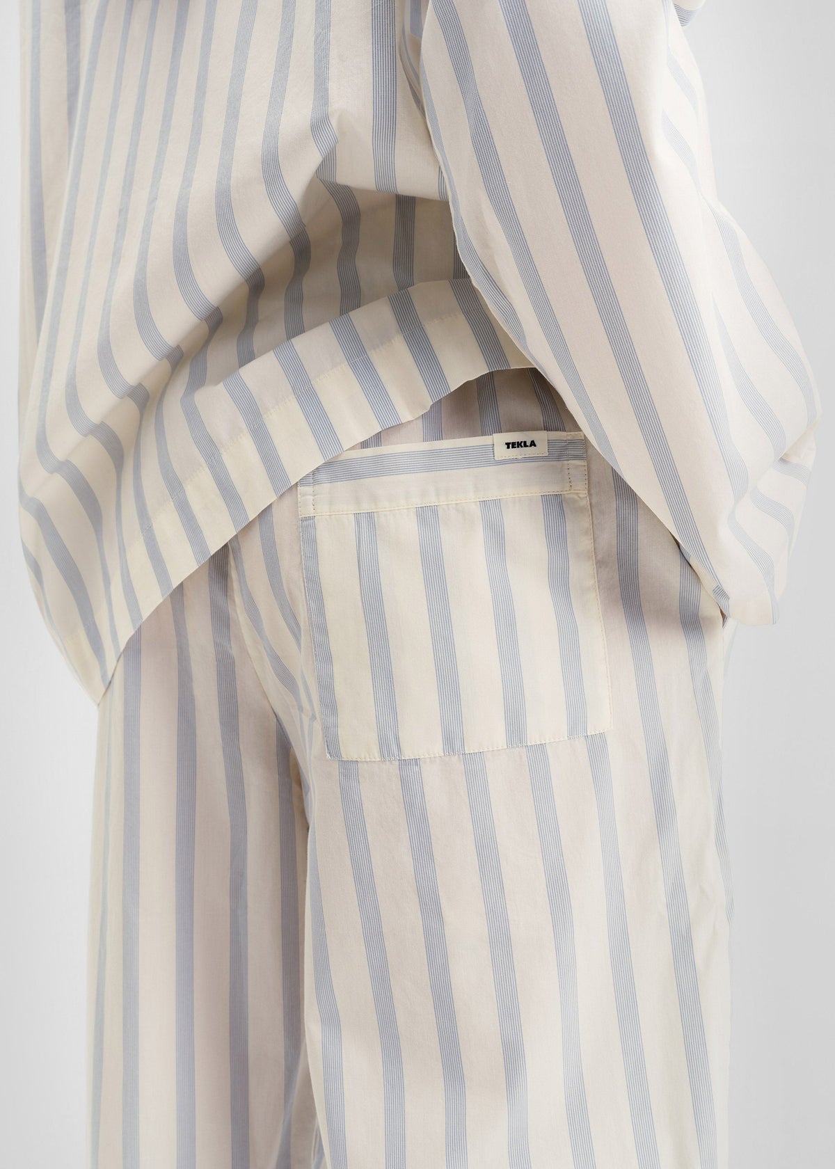 Tekla Poplin Pyjama Pants - Needle Stripes - 2