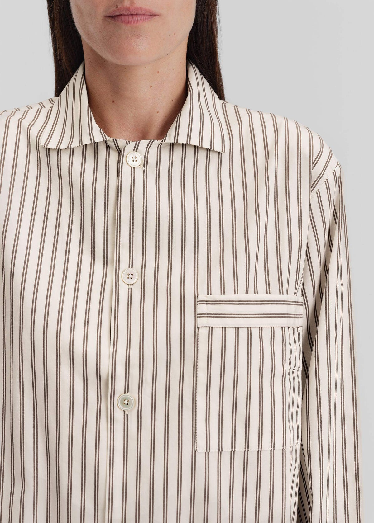 Tekla Poplin Pyjama Shirt - Hopper Stripes - 2