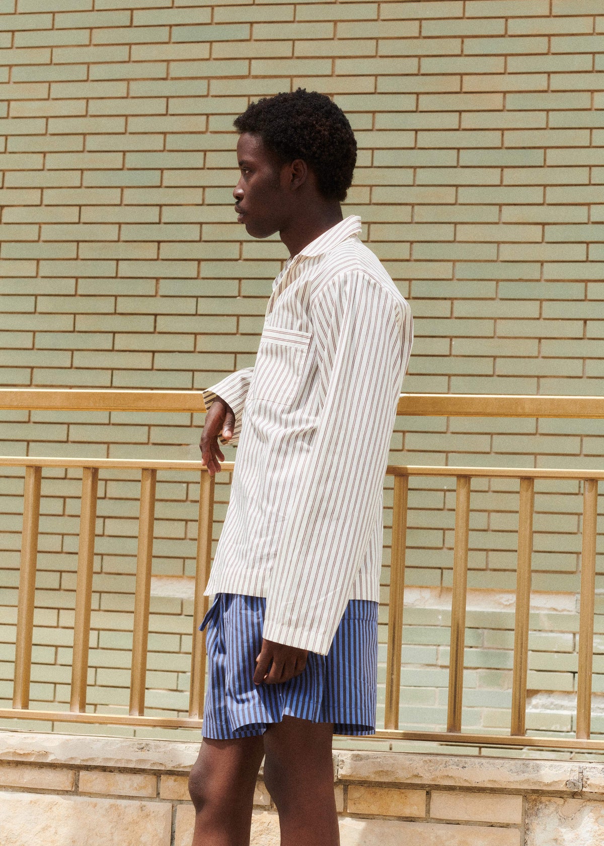Tekla Poplin Pyjama Shirt - Hopper Stripes - 9