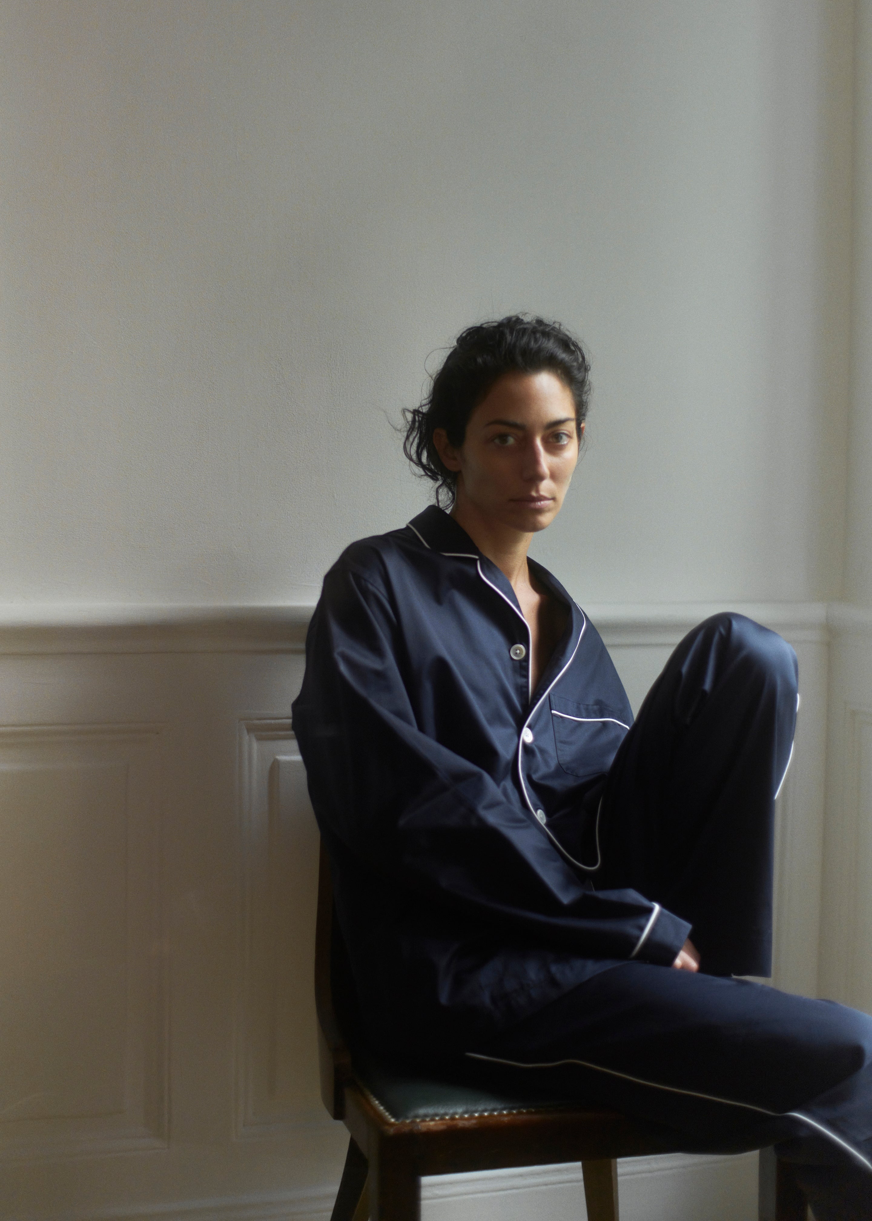 Tekla Sateen Pyjama Shirt - Chelsea - 1
