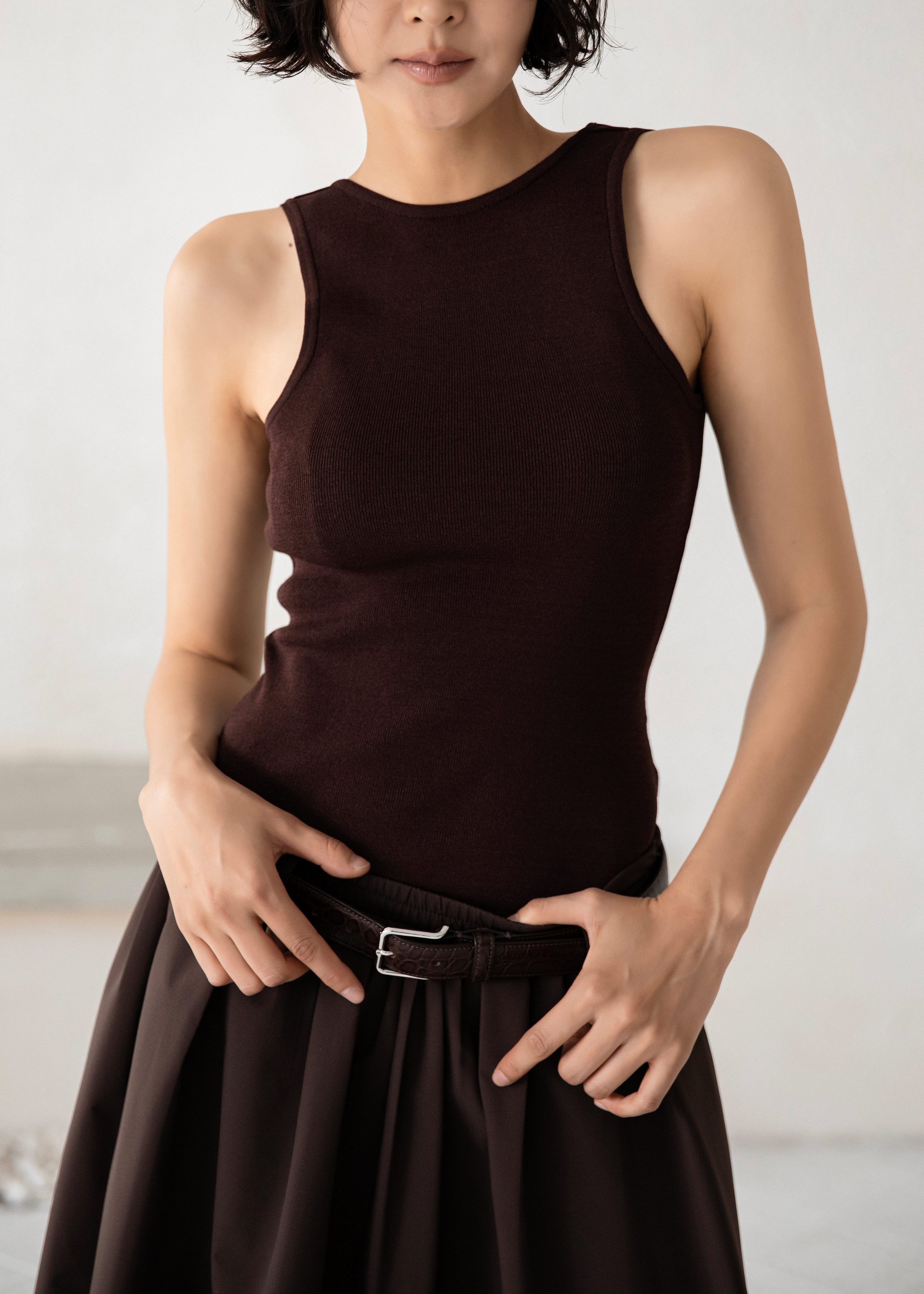 Temse Backless Knit Top - Burgundy - 2