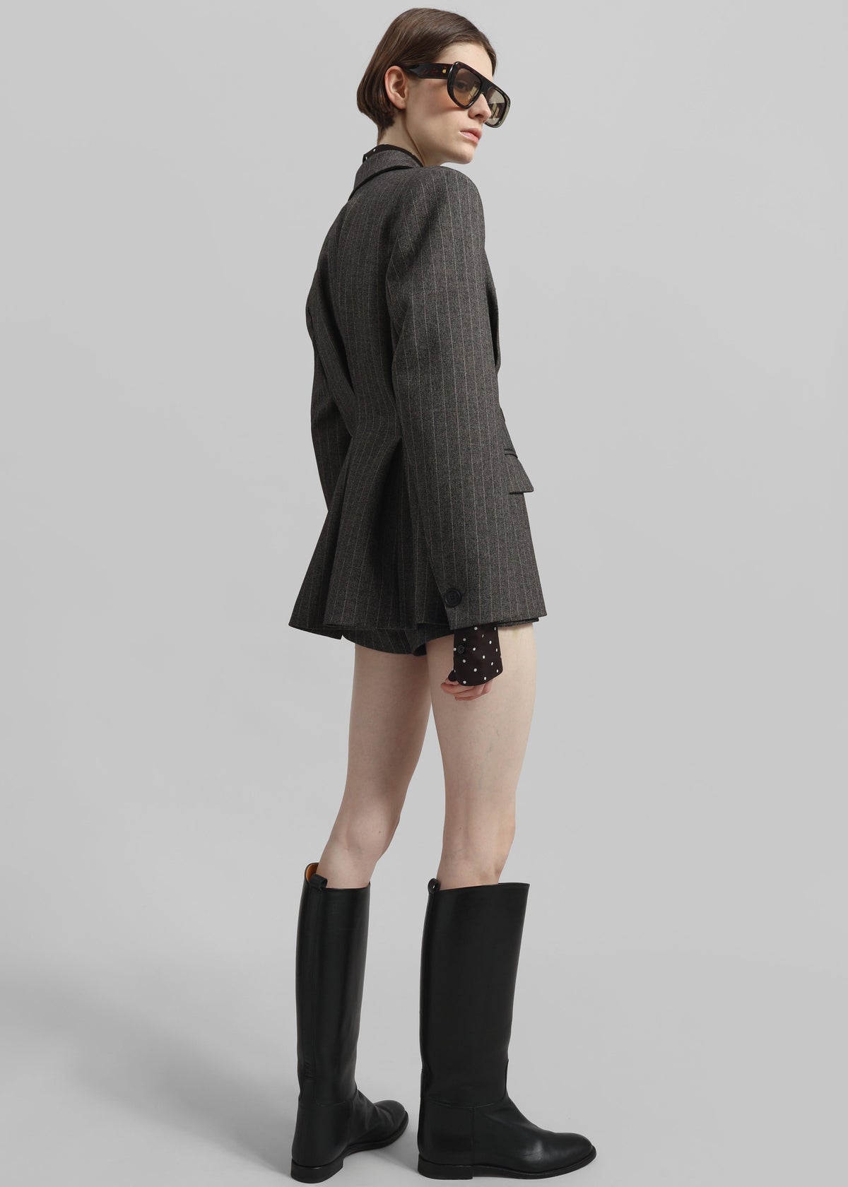 Tenby Striped Cinched Blazer - Brown Melange - 8