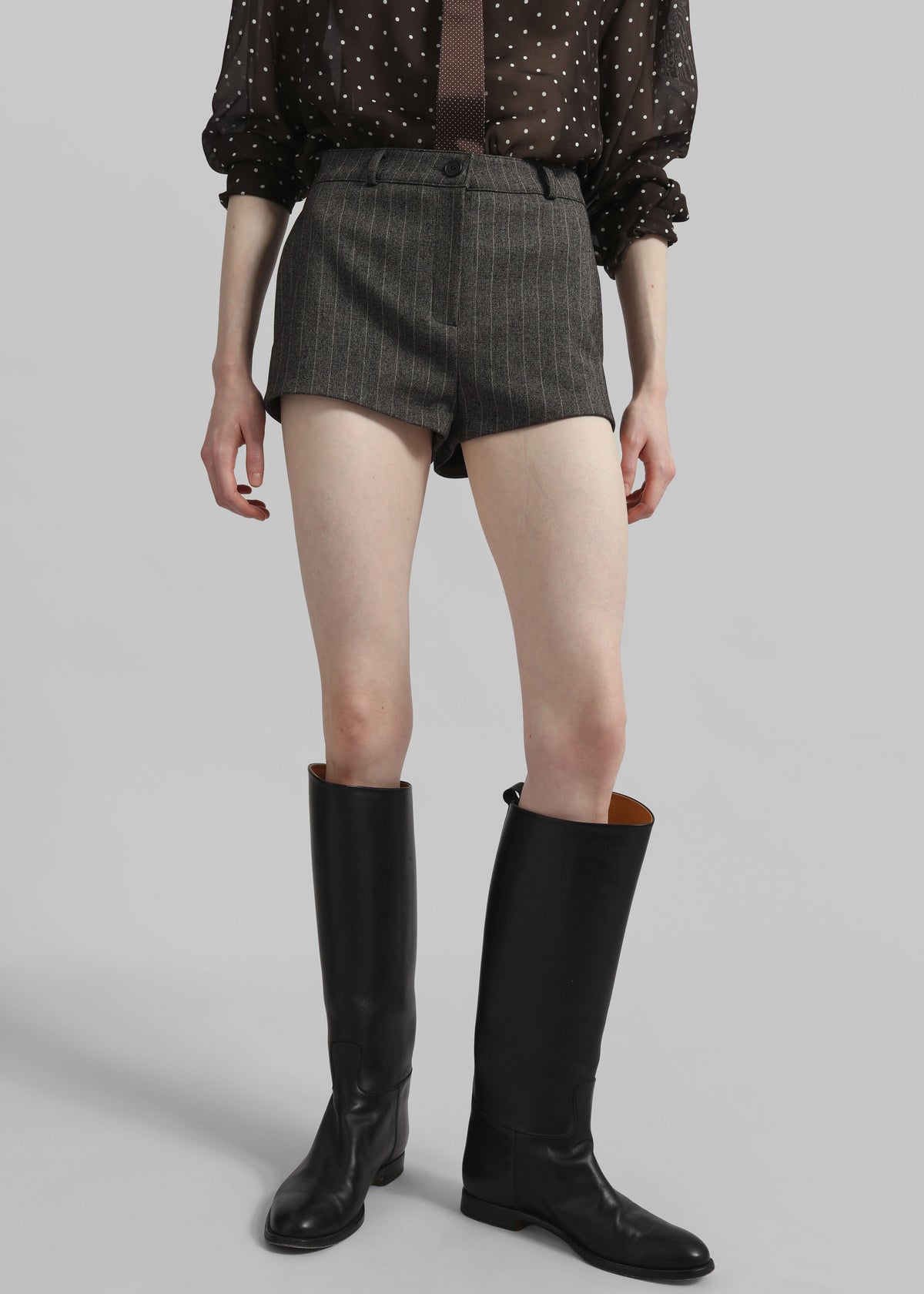 Tenby Striped Hot Pants - Brown Melange - 4