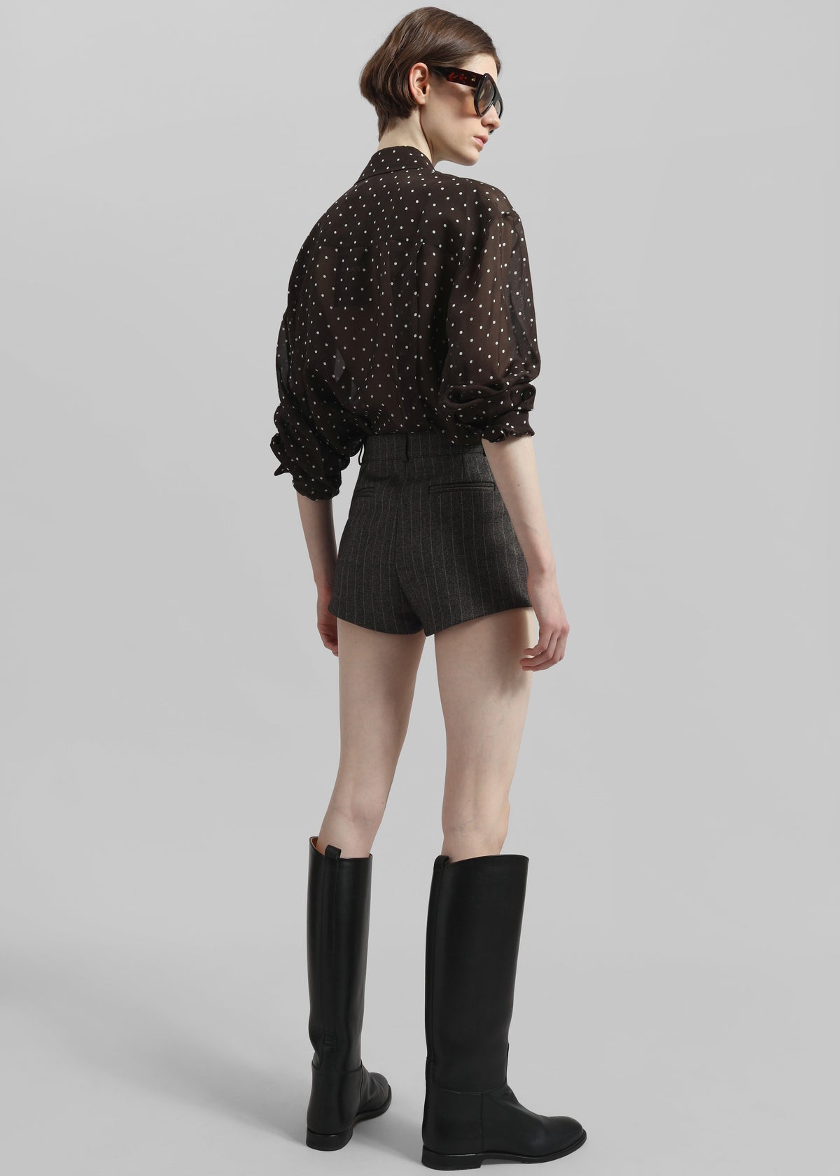 Tenby Striped Hot Pants - Brown Melange - 7