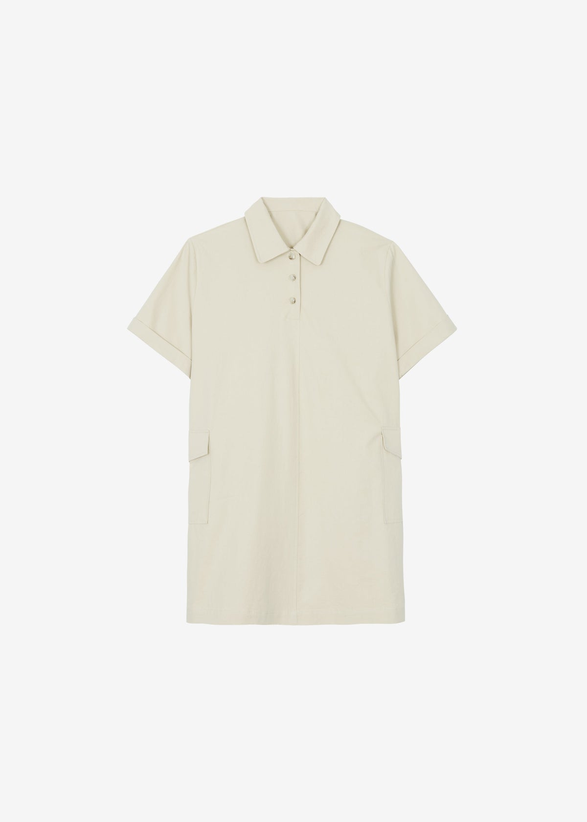 Tilba Polo Mini Dress - Beige - 7