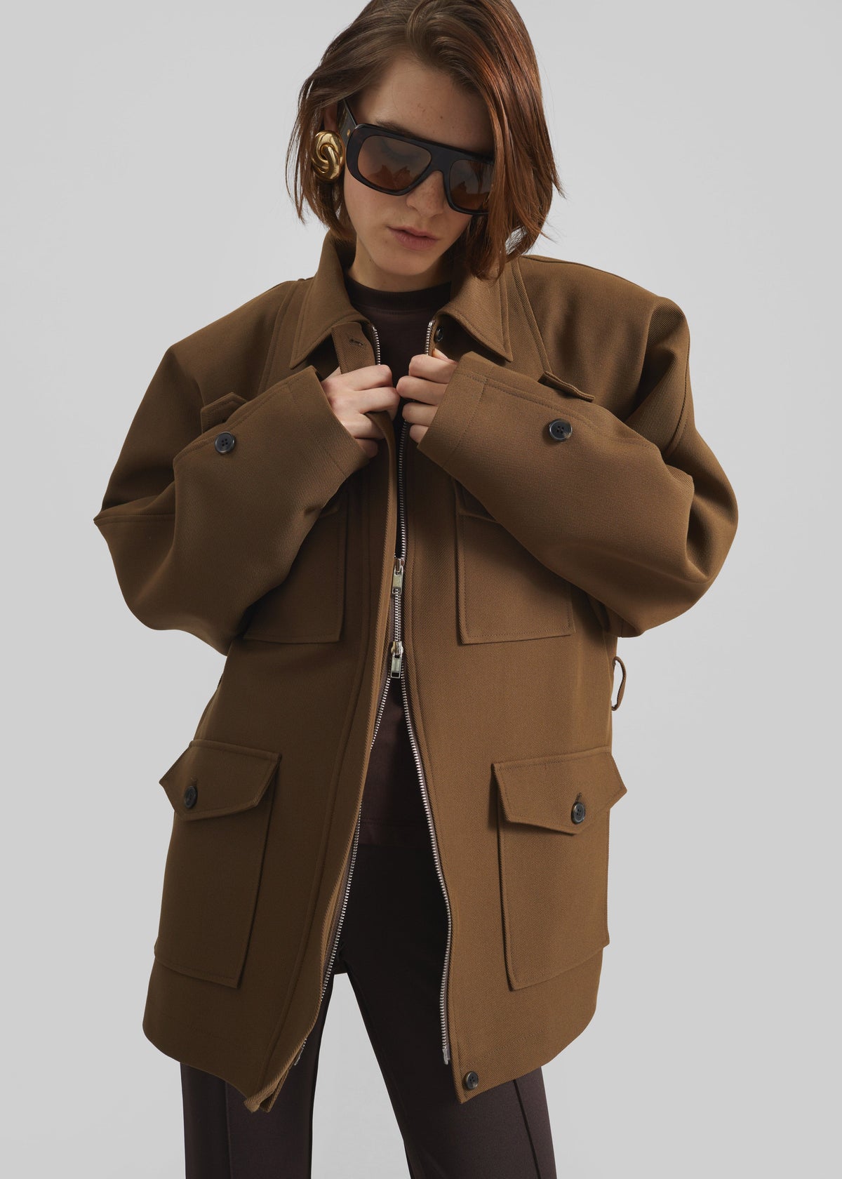 Trevose Padded Utility Jacket - Brown - 5