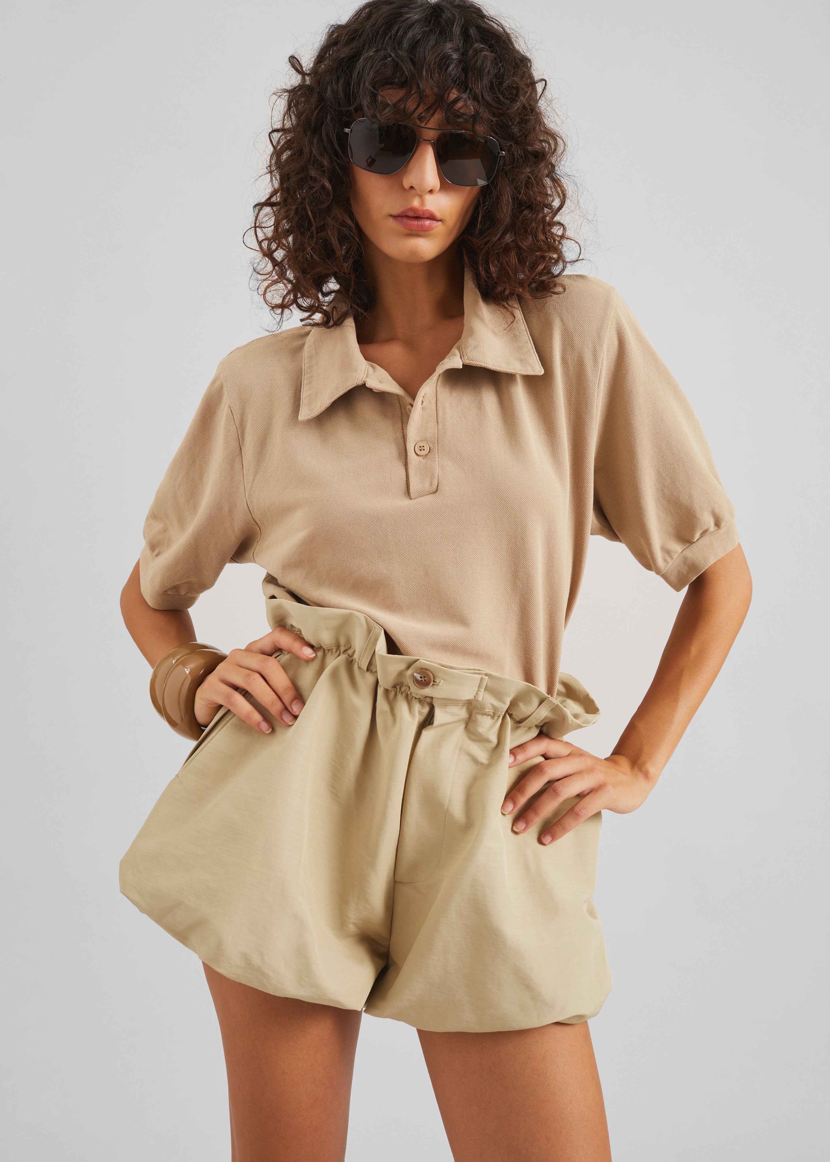 Trinay Balloon Shorts - Sahara - 1