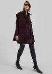 Turin Suede Cargo Jacket - Burgundy