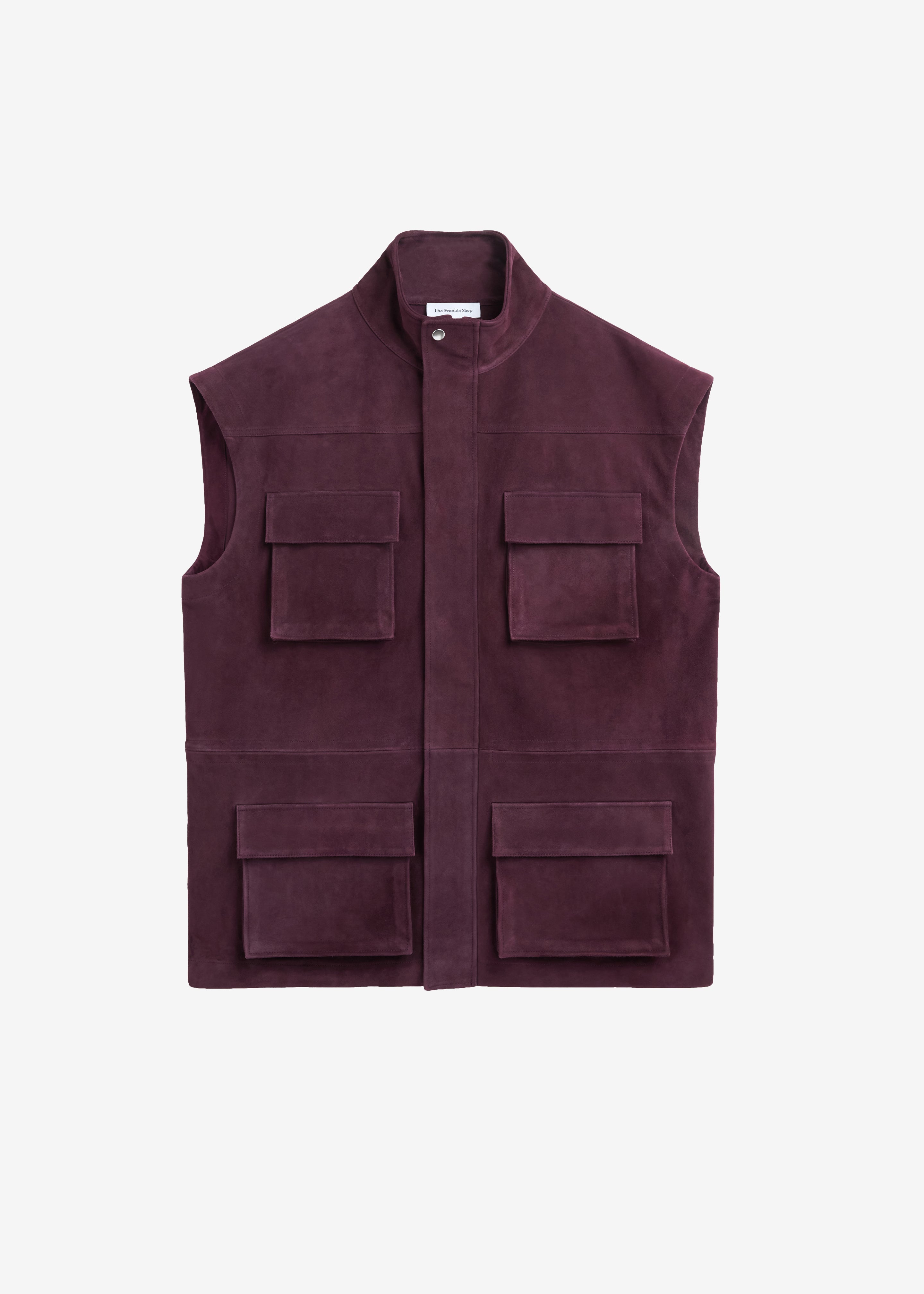 Turin Suede Cargo Jacket - Burgundy - 10