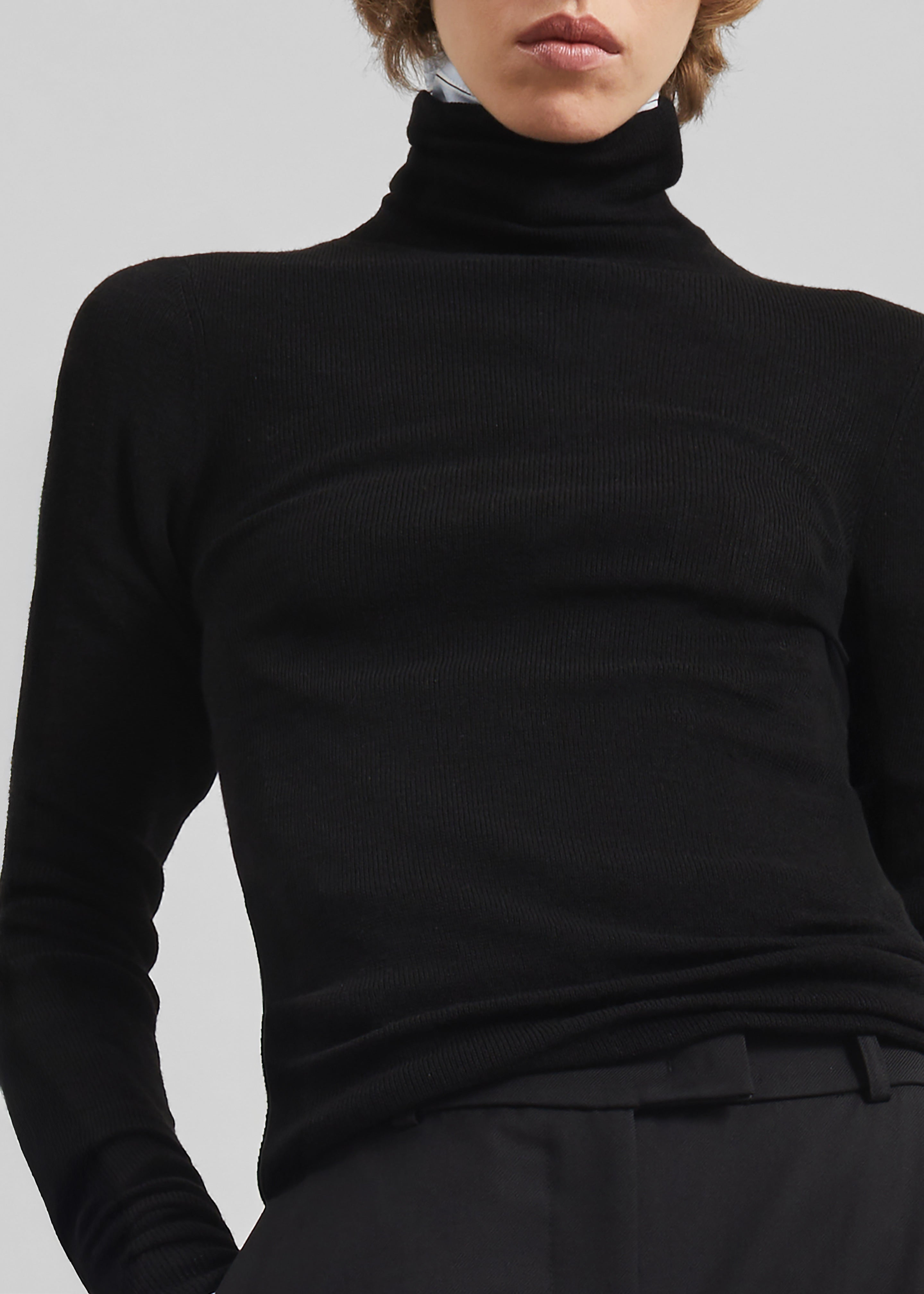 Utica Thin Turtleneck Sweater - Black - 4