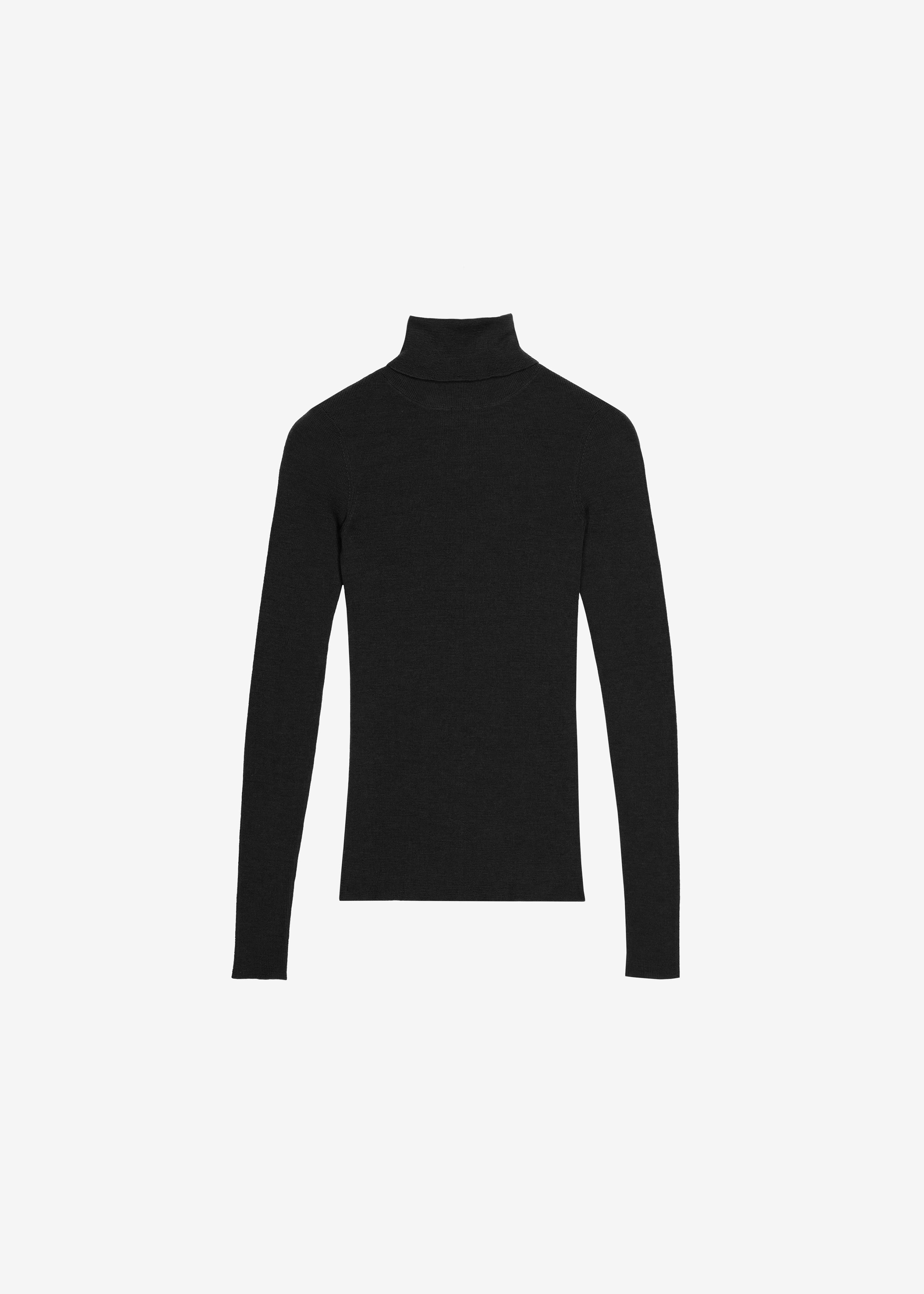 Utica Thin Turtleneck Sweater - Black - 8