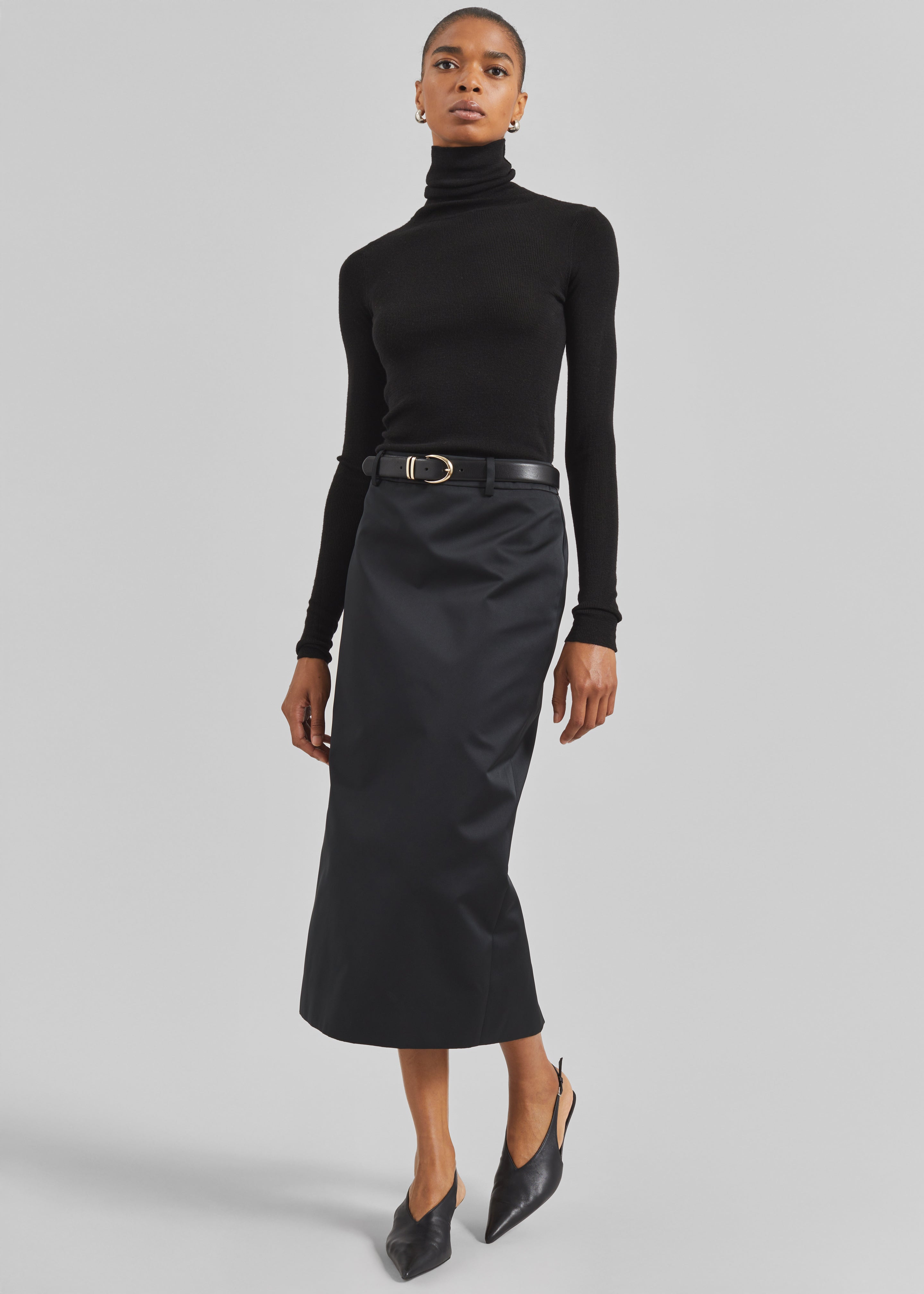 Utica Thin Turtleneck Sweater - Black - 1