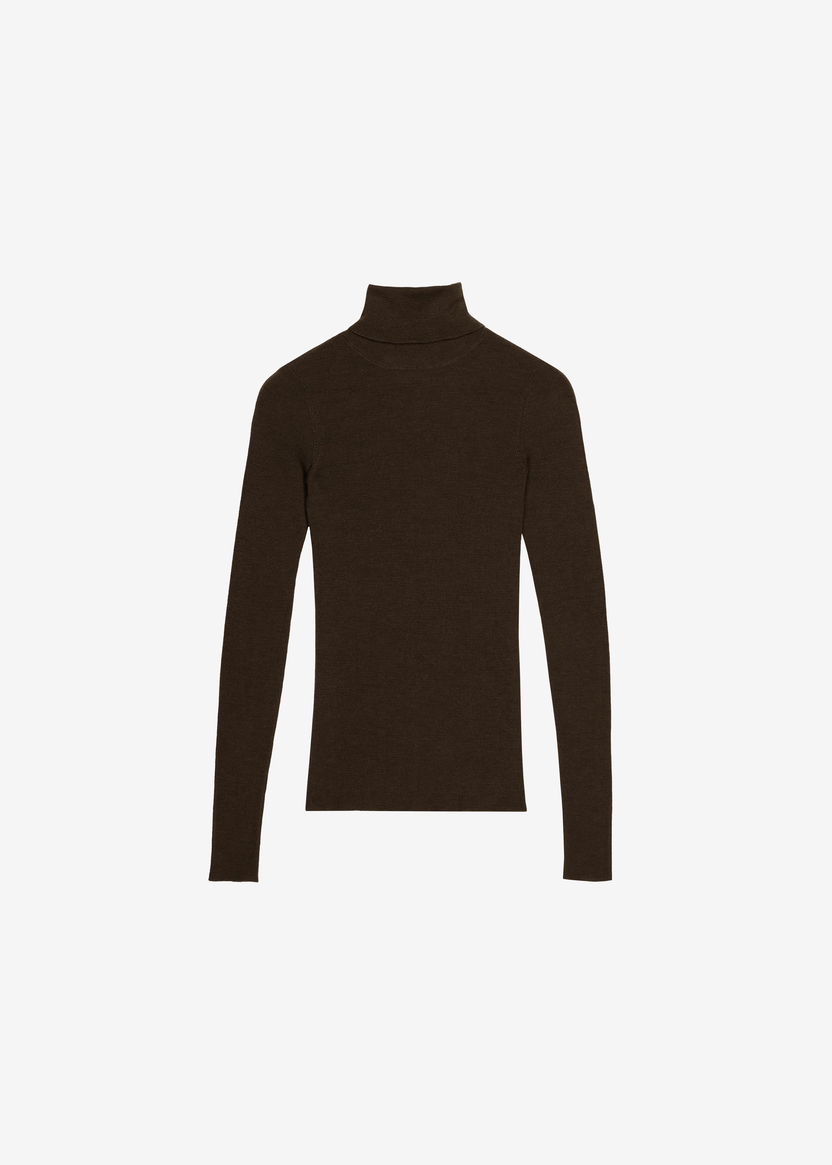 Utica Thin Turtleneck Sweater - Brown - 7