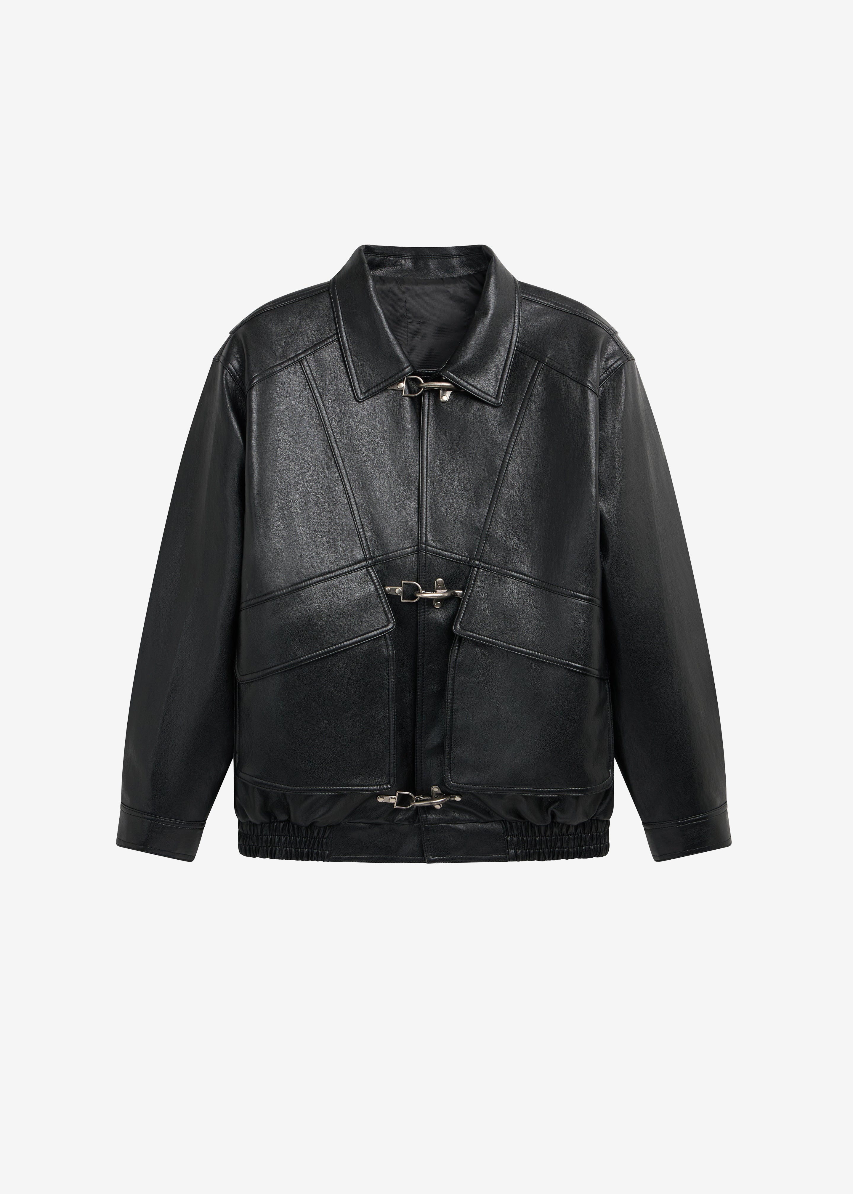 Utrecht Faux Leather Buckle Jacket - Black - 6