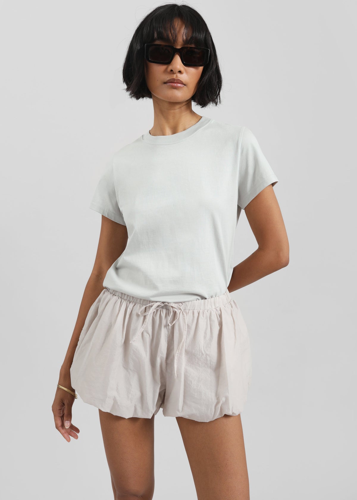 Vaila Balloon Shorts - Stone - 8