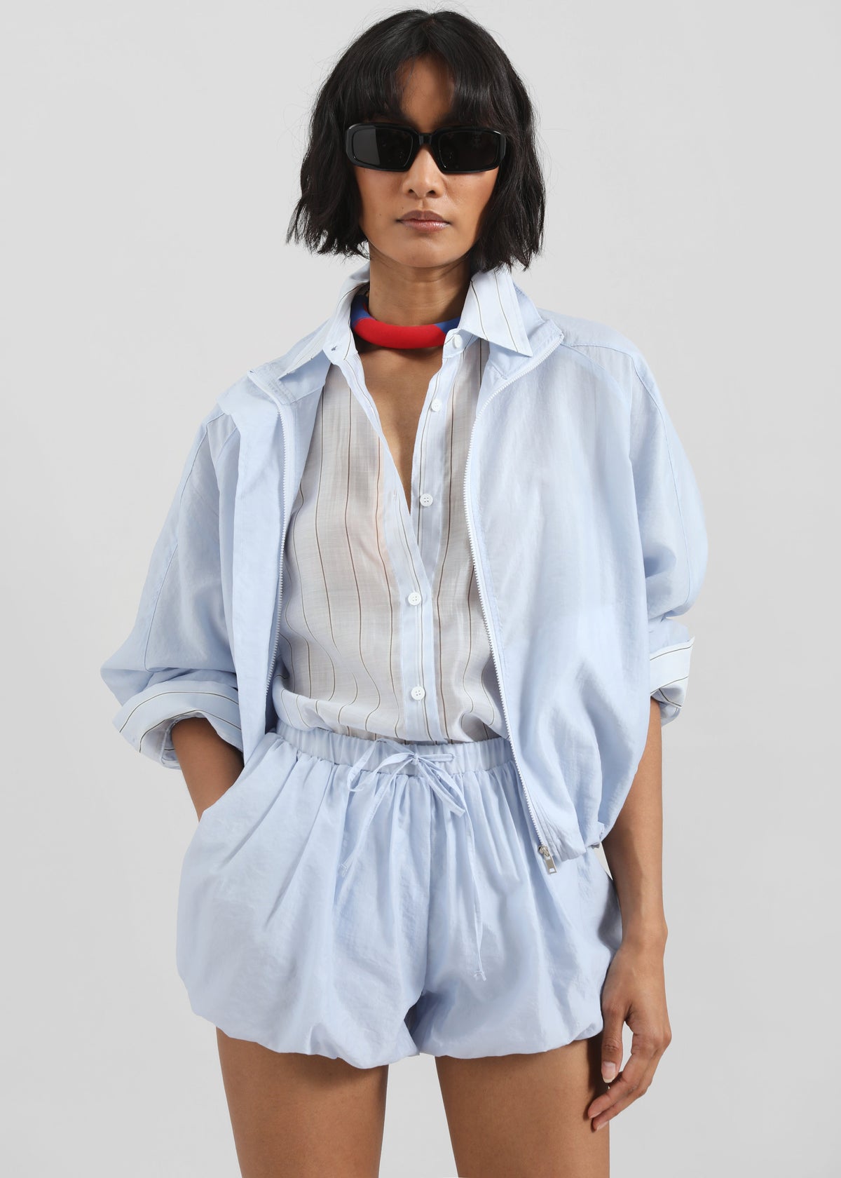 Vaila Sheer Jacket - Sky Blue - 4