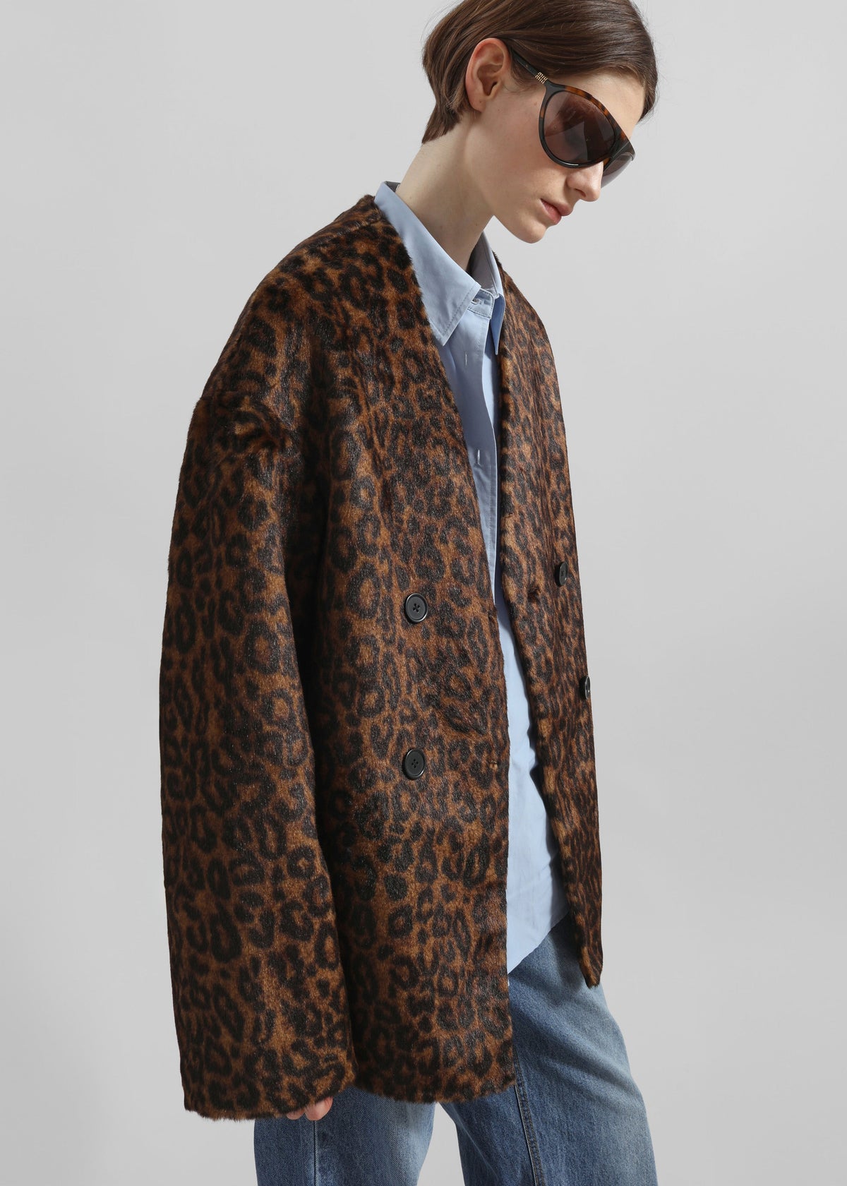 Valentina Faux Fur Leopard Jacket - Brown - 1