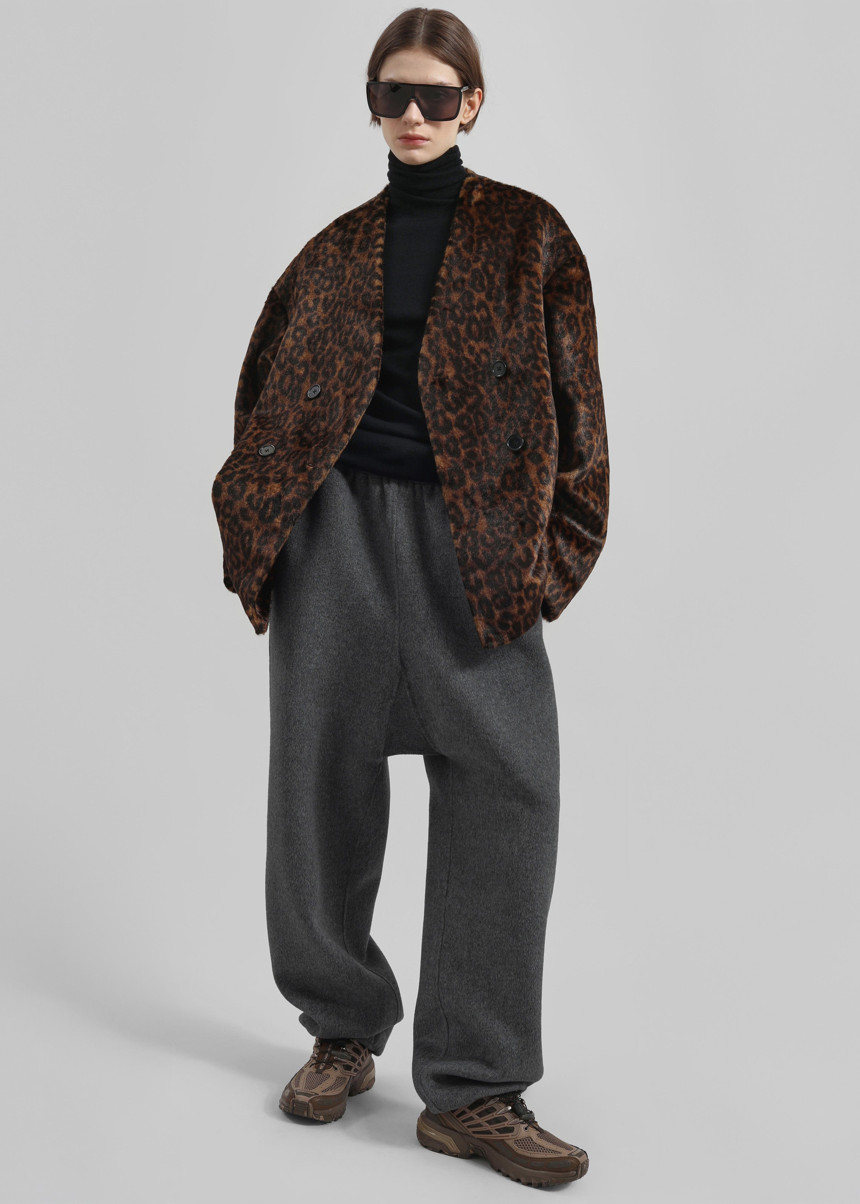 Valentina Faux Fur Leopard Jacket - Brown - 3