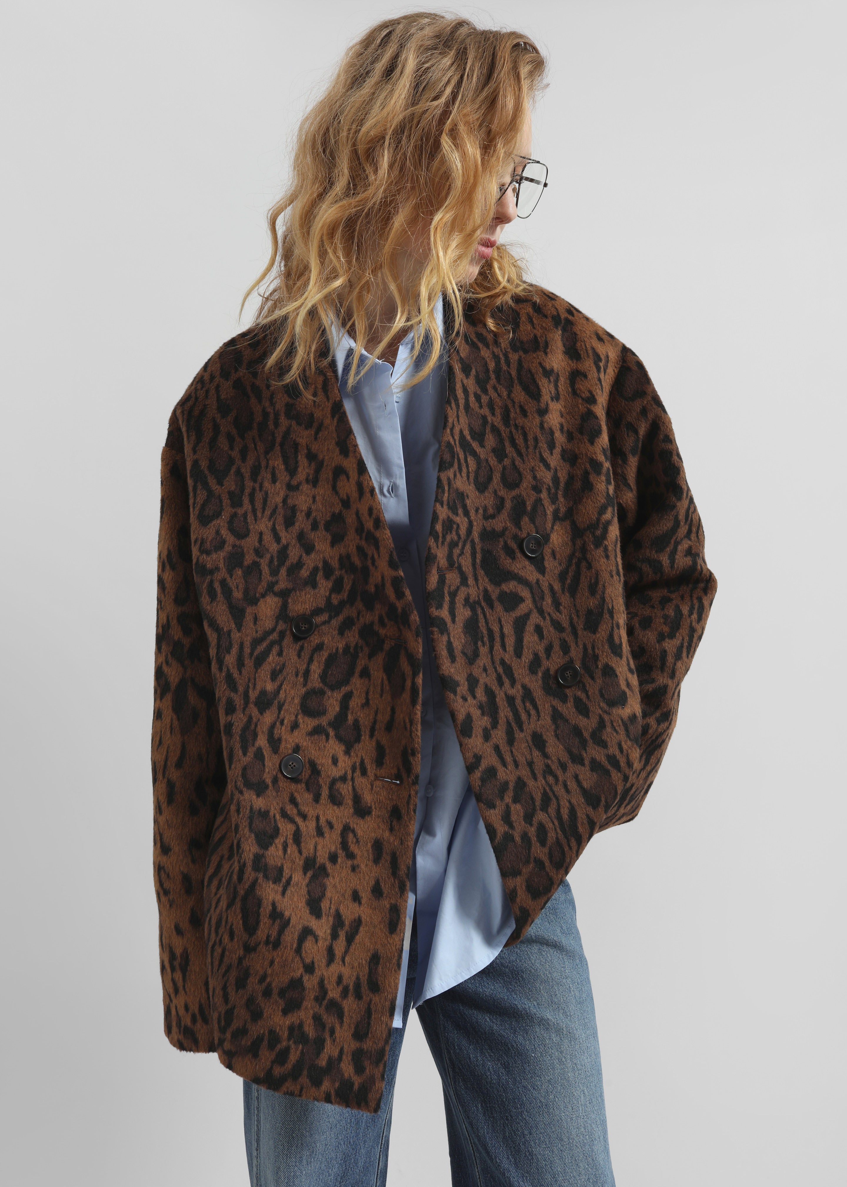 Valentina Faux Fur Leopard Jacket - Brown - 7