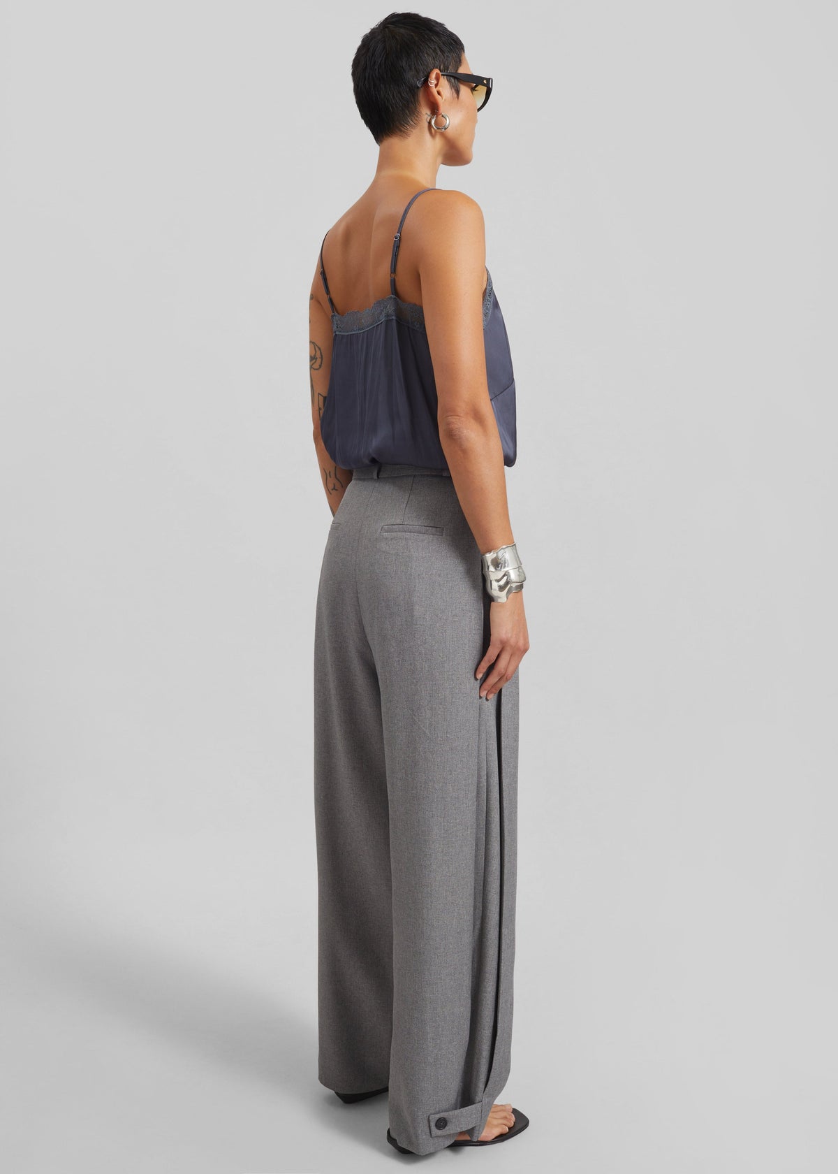 Vallsta Tailored Trousers - Grey Melange - 9