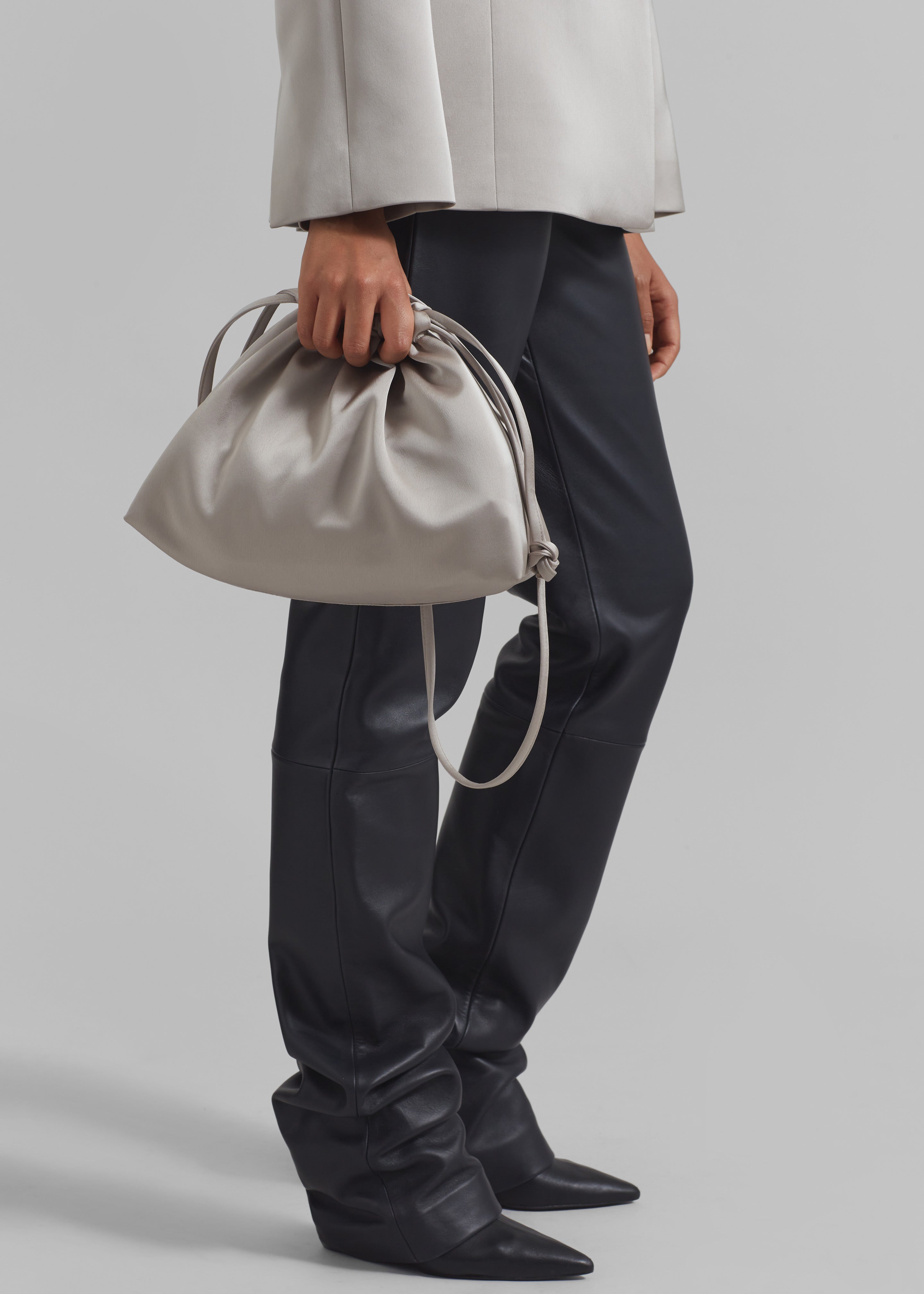 Velora Satin Pouch - Light Taupe - 2