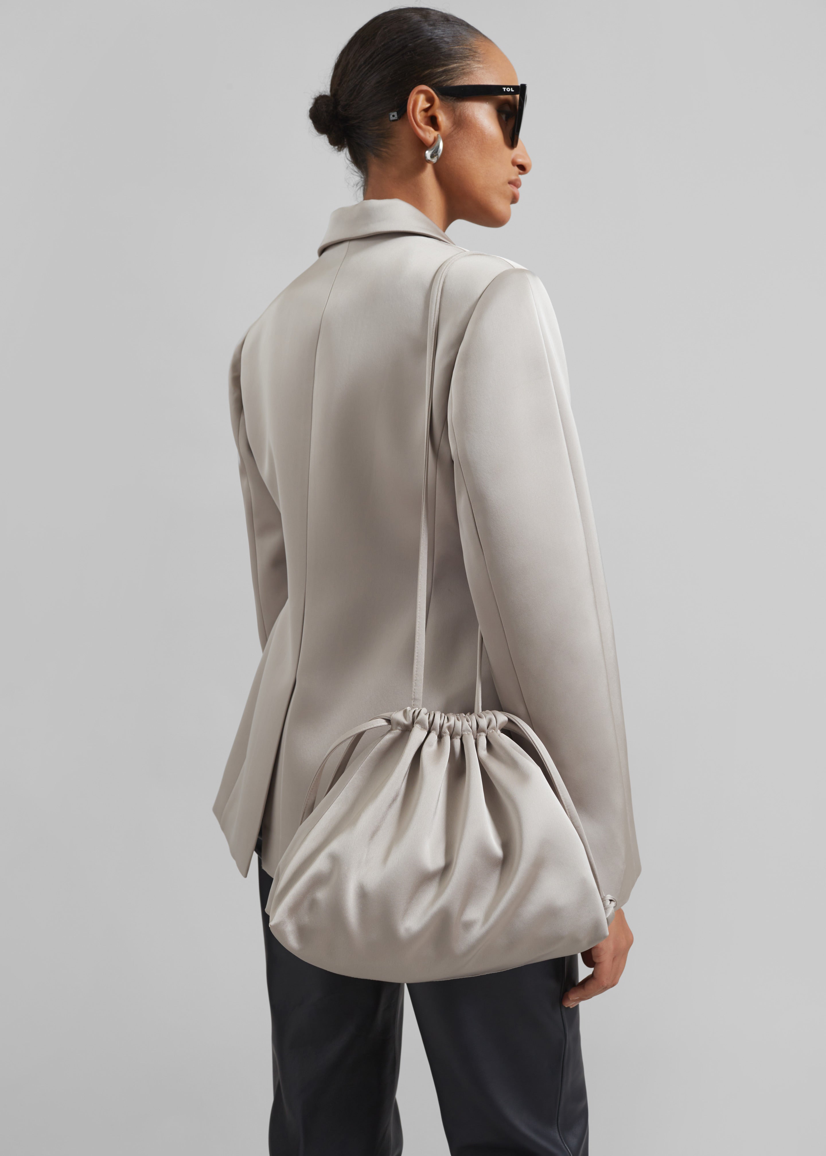 Velora Satin Pouch - Light Taupe - 4