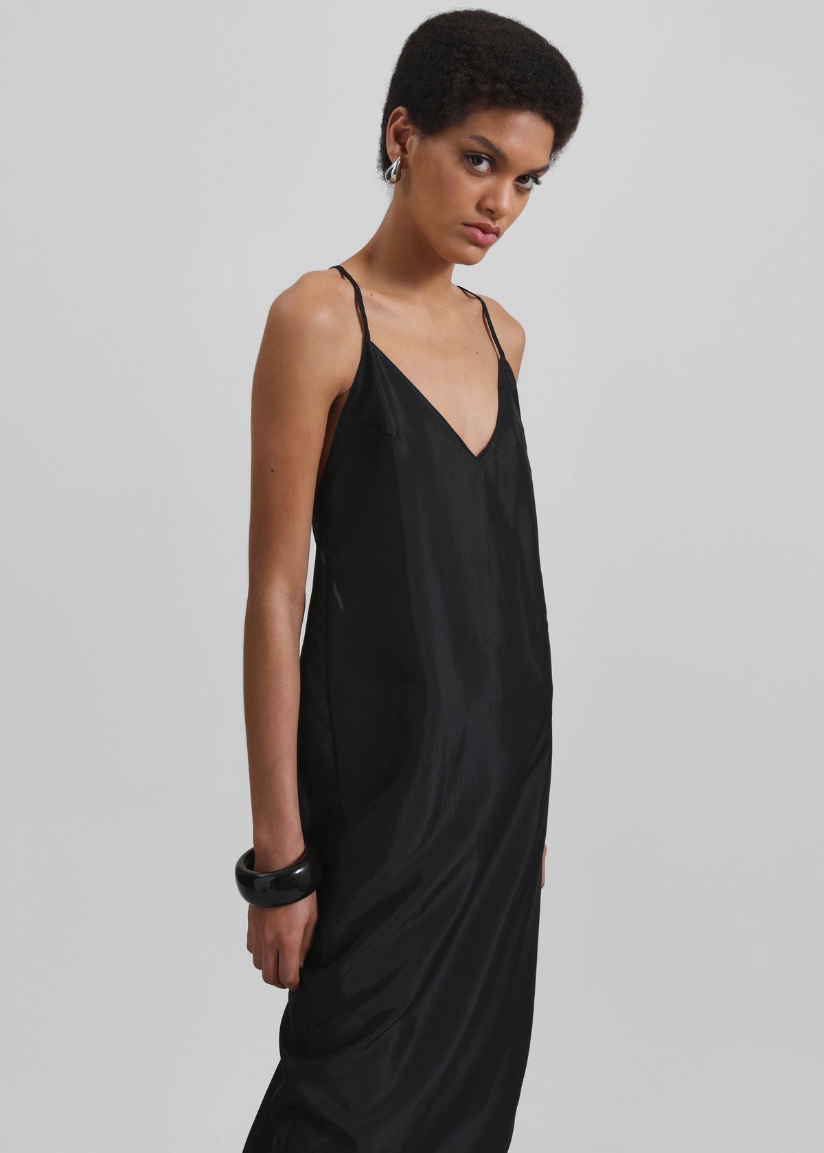 Vence Slip Dress - Black - 3