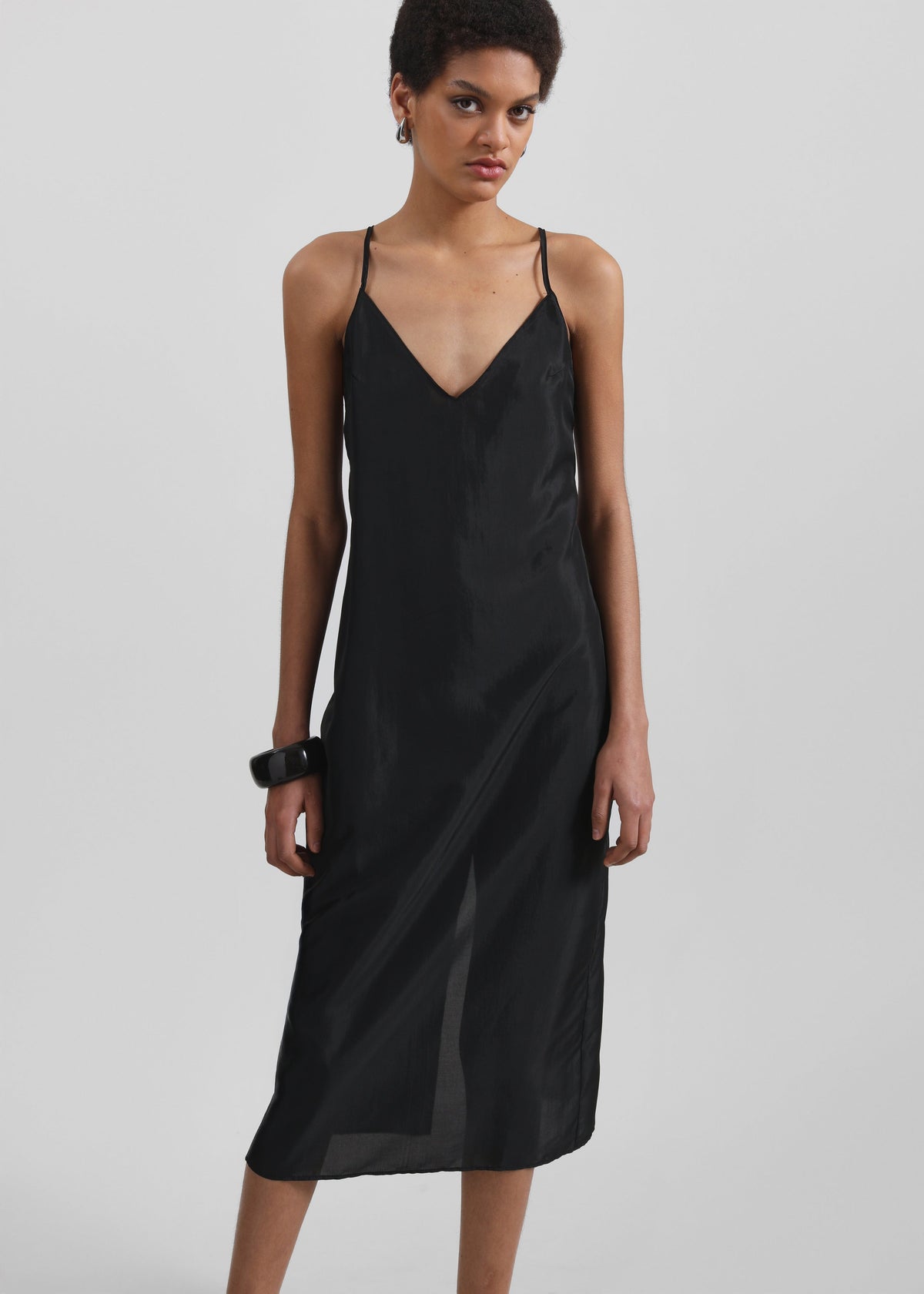 Vence Slip Dress - Black - 5