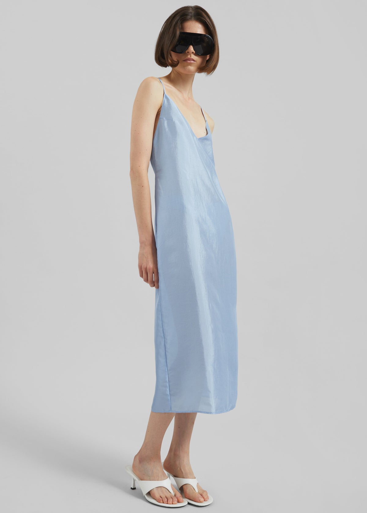 Vence Slip Dress - Dusty Blue - 3