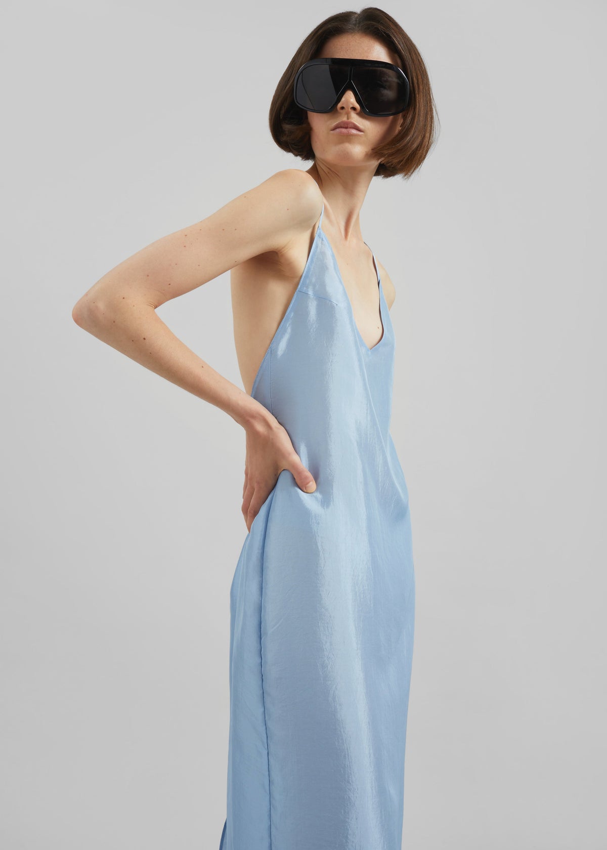 Vence Slip Dress - Dusty Blue - 1