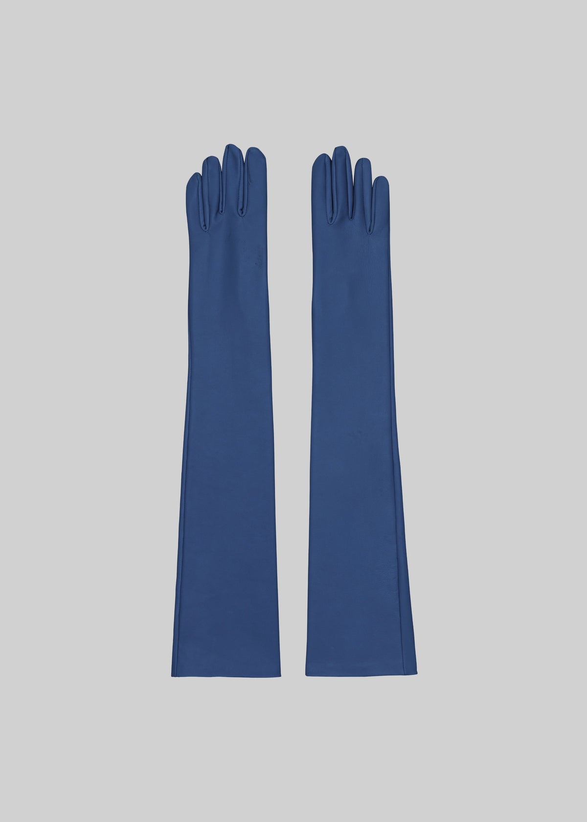 Veneto Long Leather Gloves - Cobalt - 2