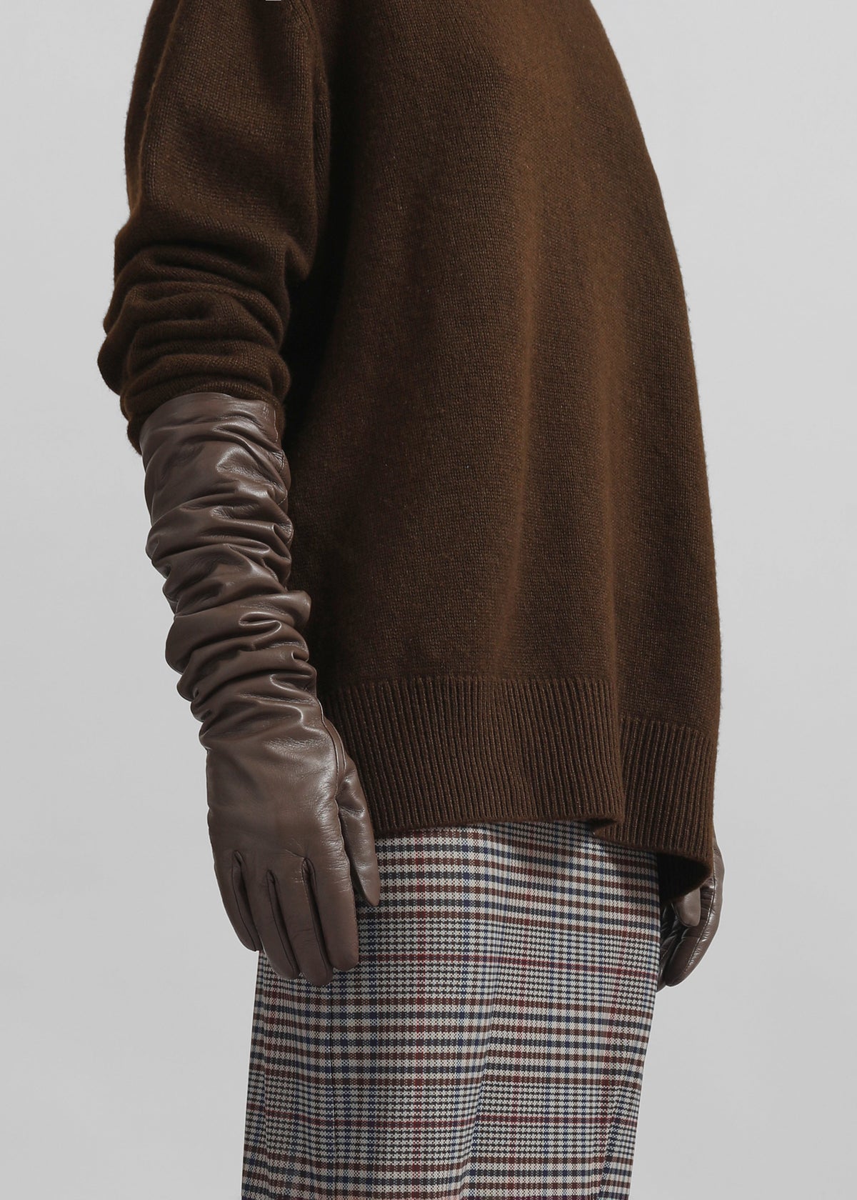 Veneto Long Leather Gloves - Mocha - 1