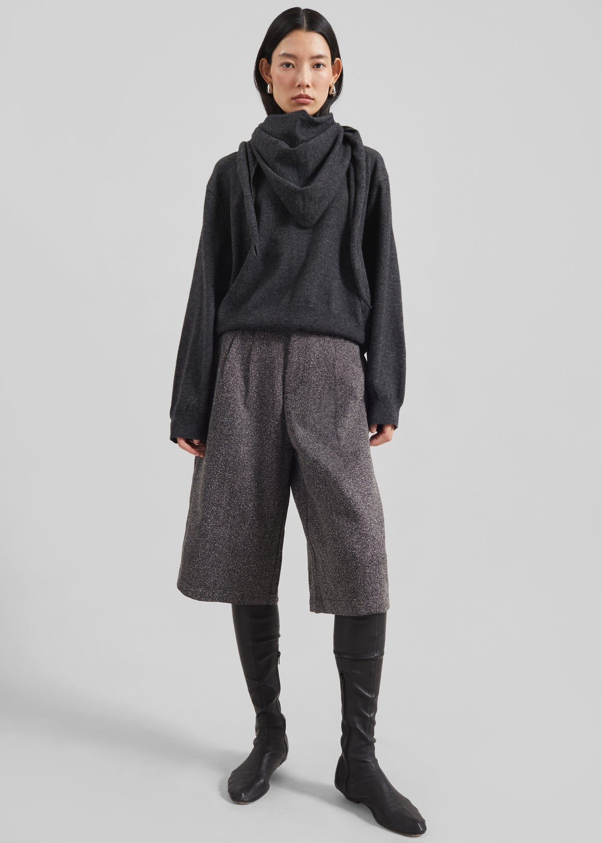 Vermont Scarf Sweater - Charcoal - 1