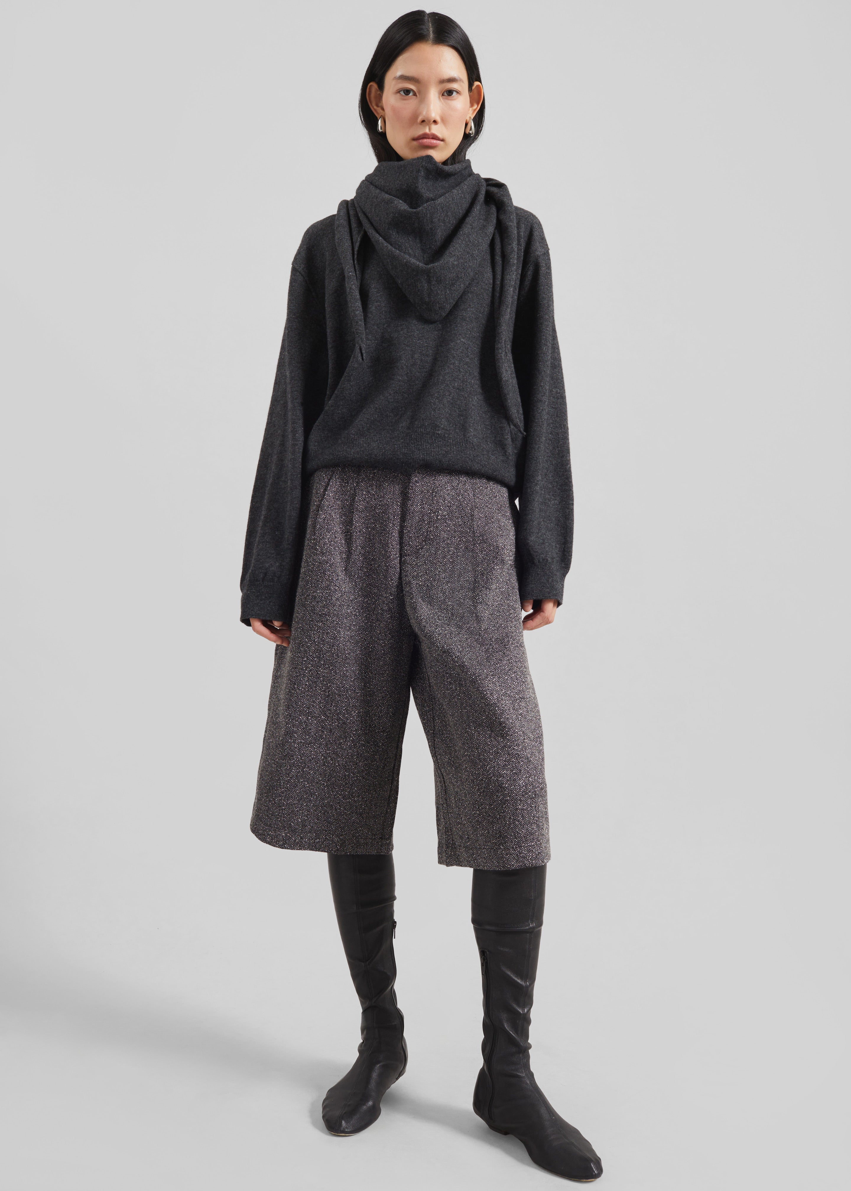 Vermont Scarf Sweater - Charcoal - 1