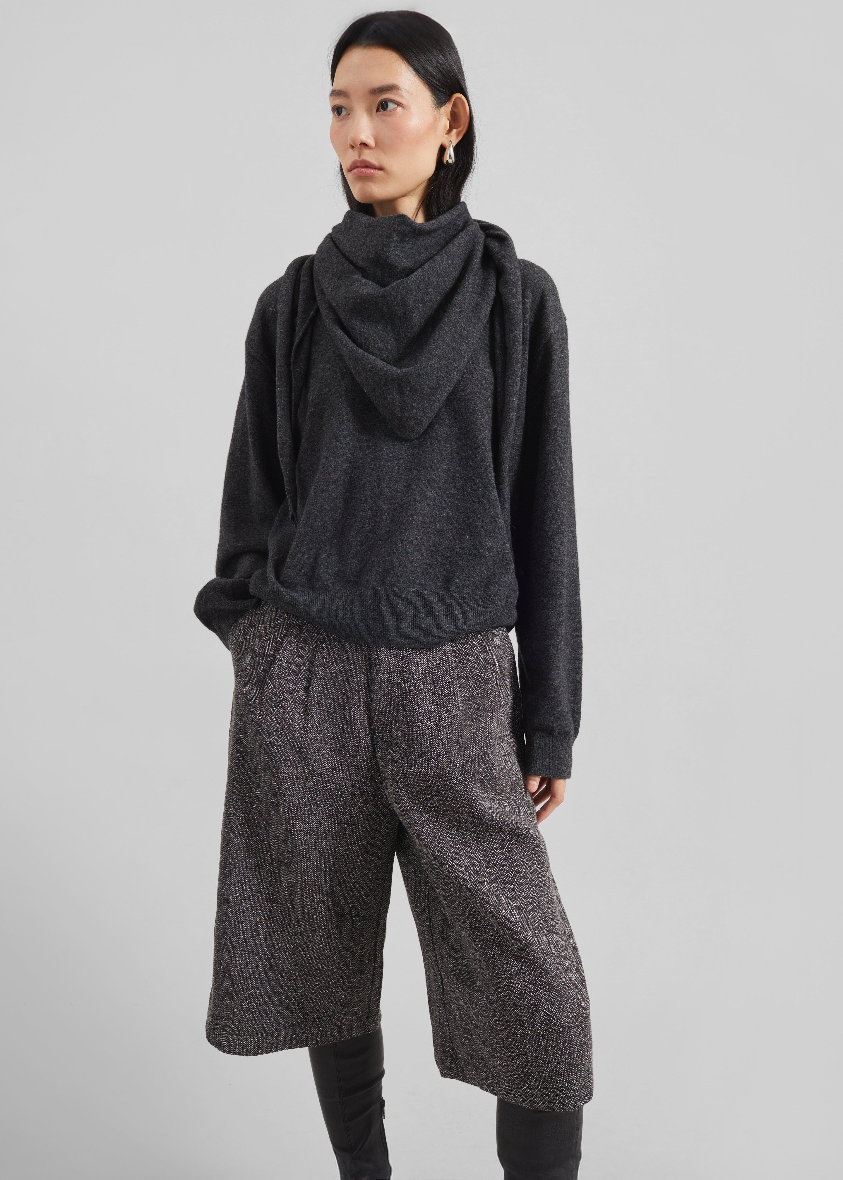 Vermont Scarf Sweater - Charcoal - 4